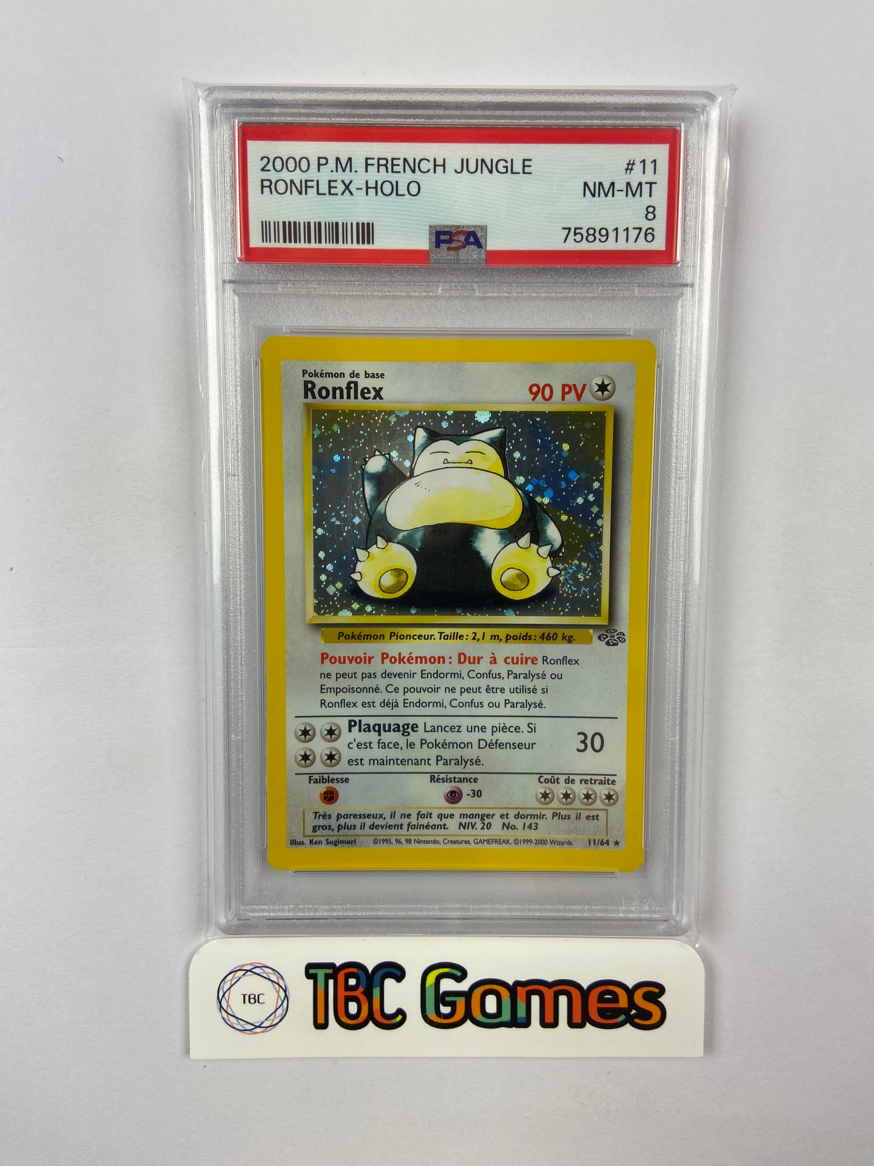 Ronflex Snorlax Jungle 11/64 FRENCH PSA 8 TBC Games Ronflex Snorlax Jungle 11/64 FRENCH PSA 8 TBC Games