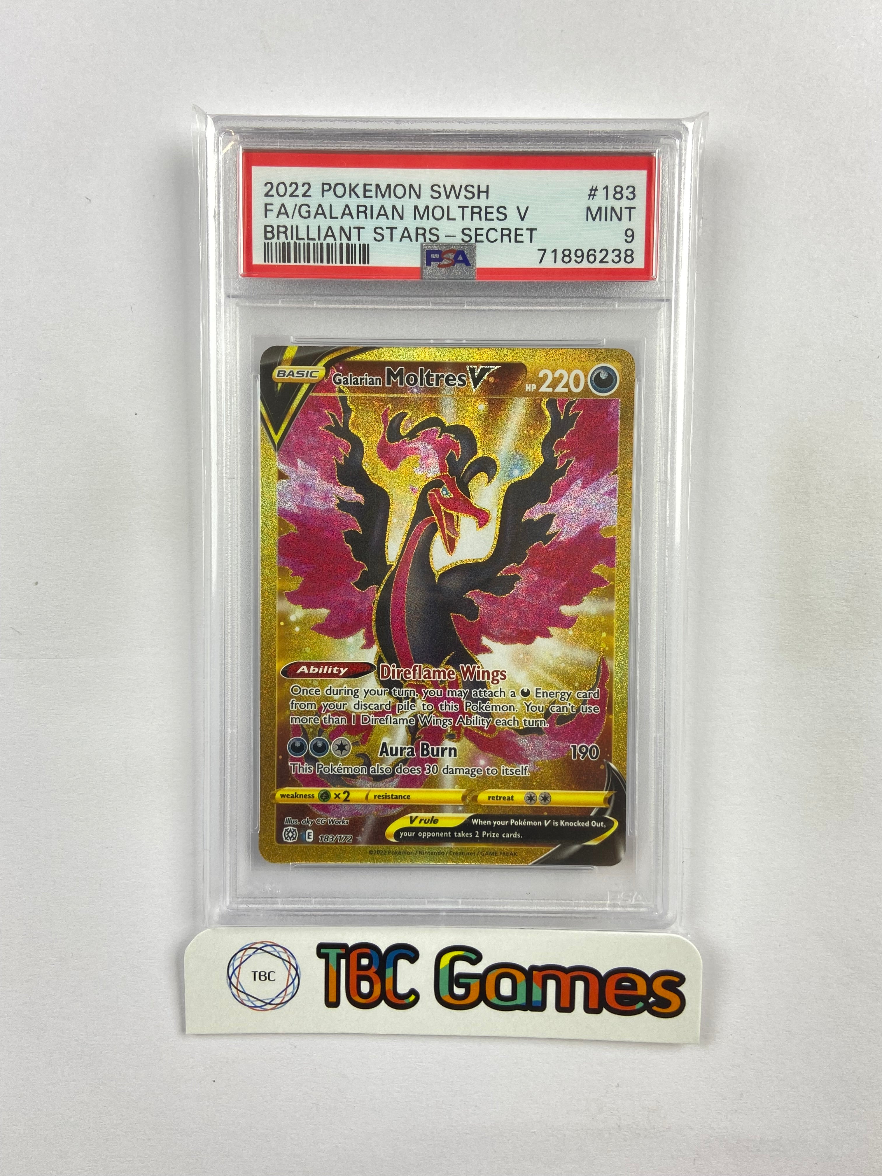 Galarian Moltres V Brilliant Stars 183/172 PSA 9 TBC Games Galarian Moltres V Brilliant Stars 183/172 PSA 9 TBC Games