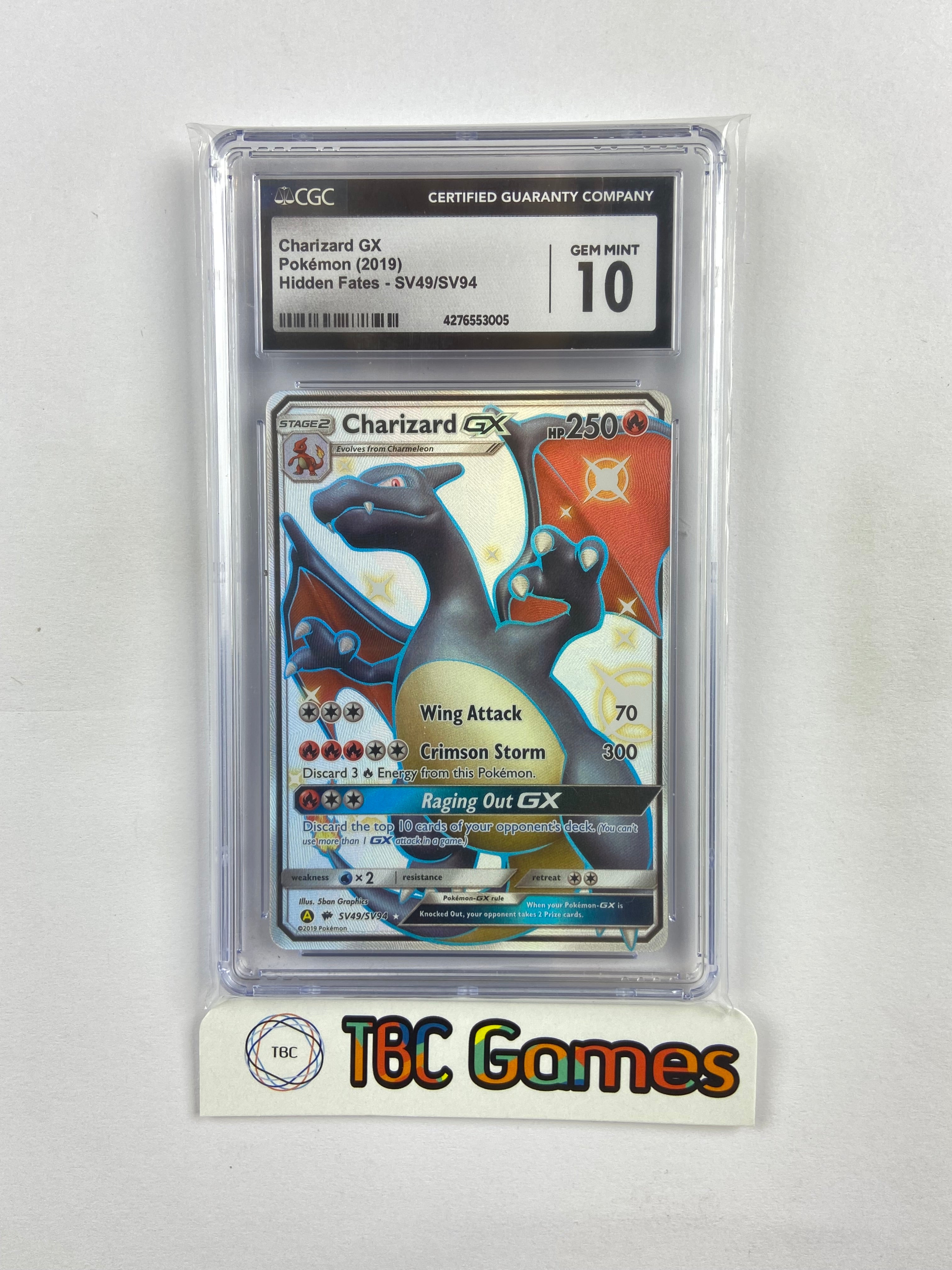Charizard GX Hidden Fates SV49/SV94 CGC 10 – TBC Games