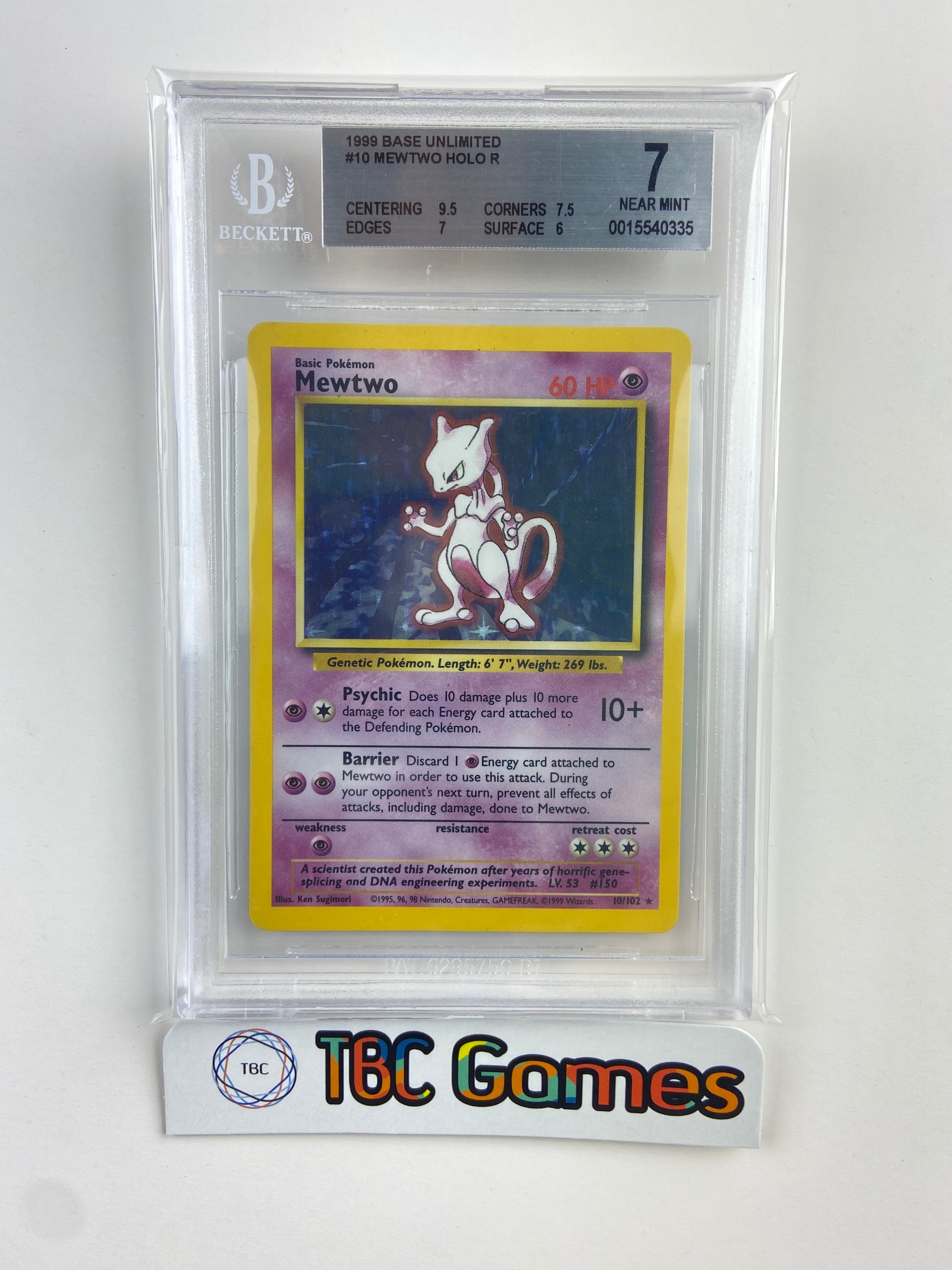 Mewtwo Base Set Unlimited Holo 10/102 BGS 7 – TBC Games