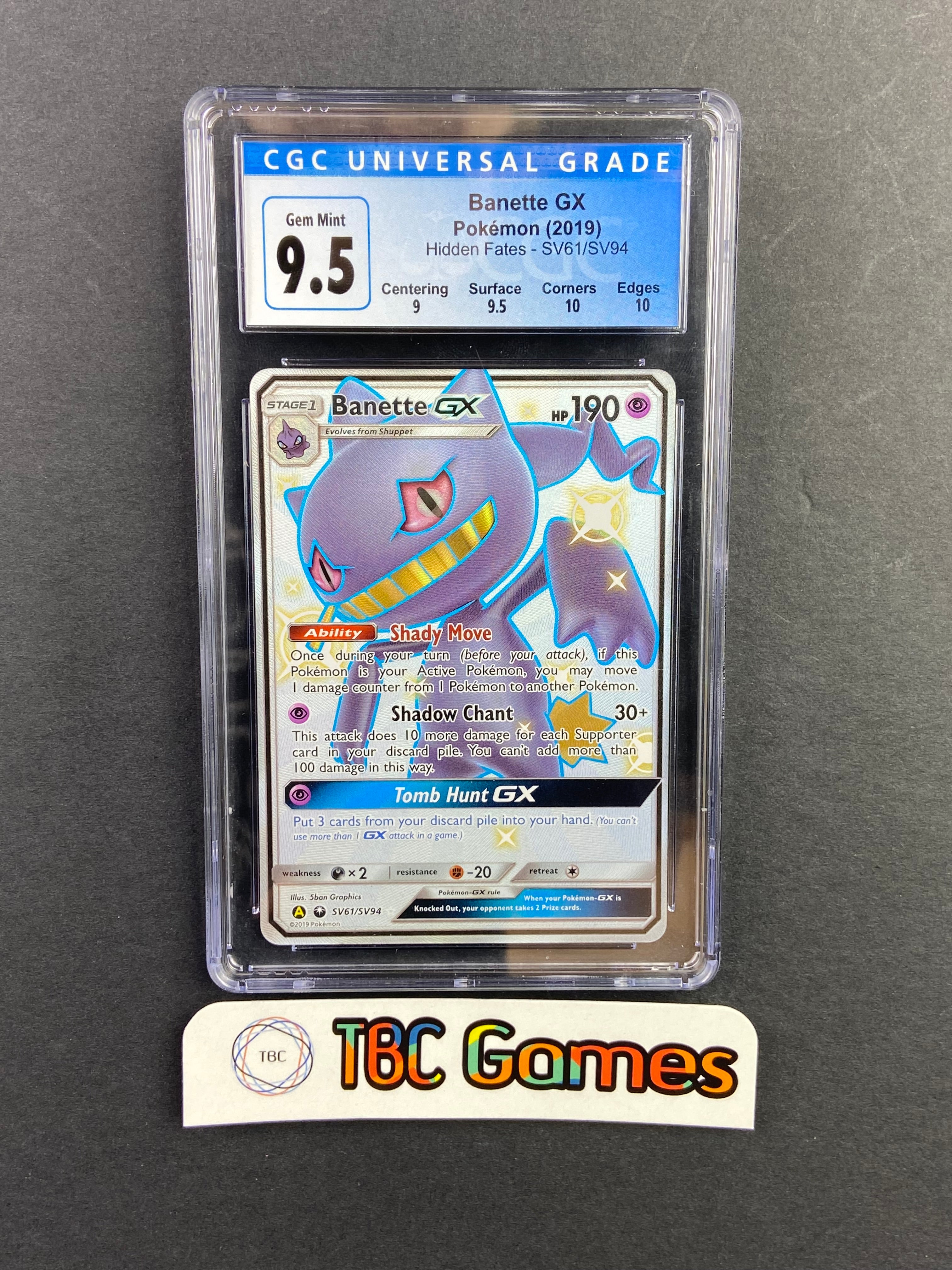 Banette GX Hidden Fates SV61/SV94 CGC 9.5 TBC Games Banette GX Hidden Fates SV61/SV94 CGC 9.5 TBC Games