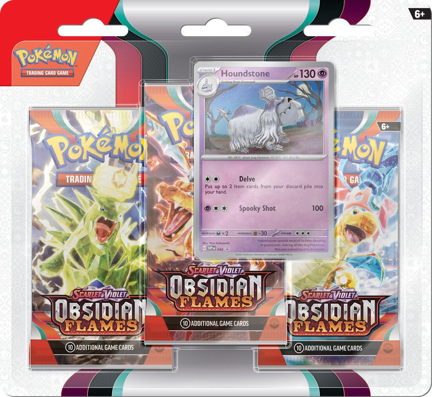 Pokemon TCG: Scarlet & Violet - Obsidian Flames 3 Pack Blister Bundle (Eevee & Houndstone)