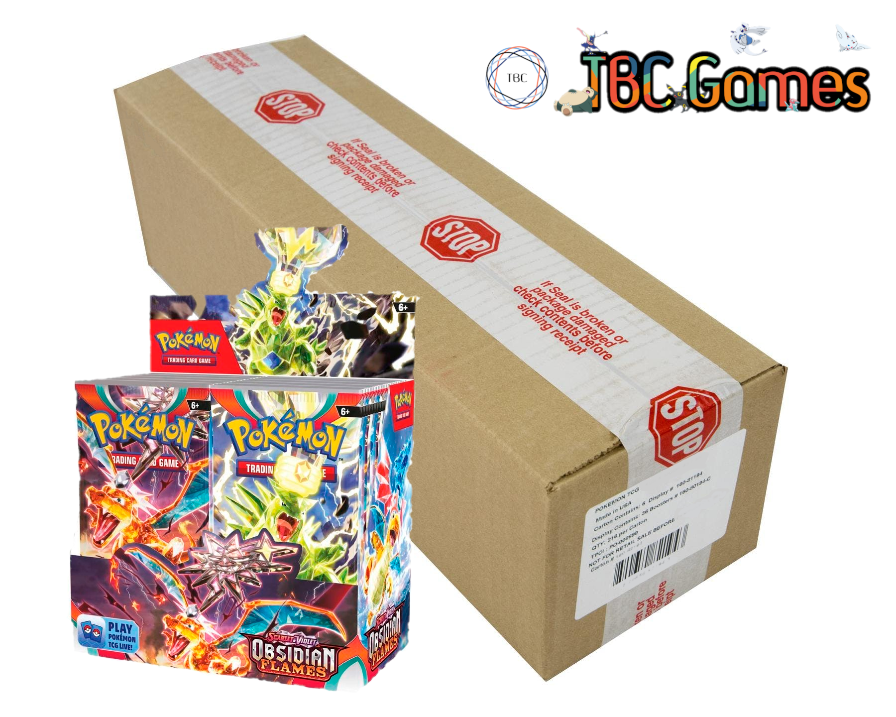 Pokemon TCG: Scarlet & Violet - Obsidian Flames Booster Box Sealed Cas TBC Games Pokemon TCG: Scarlet & Violet - Obsidian Flames Booster Box Sealed Cas TBC Games