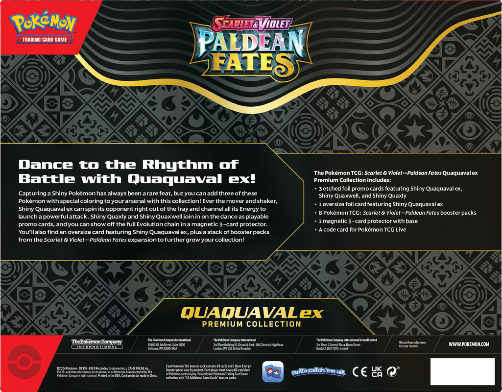 Pokemon TCG: Scarlet & Violet - Paldean Fates ex Premium Collection Box (Quaquaval)