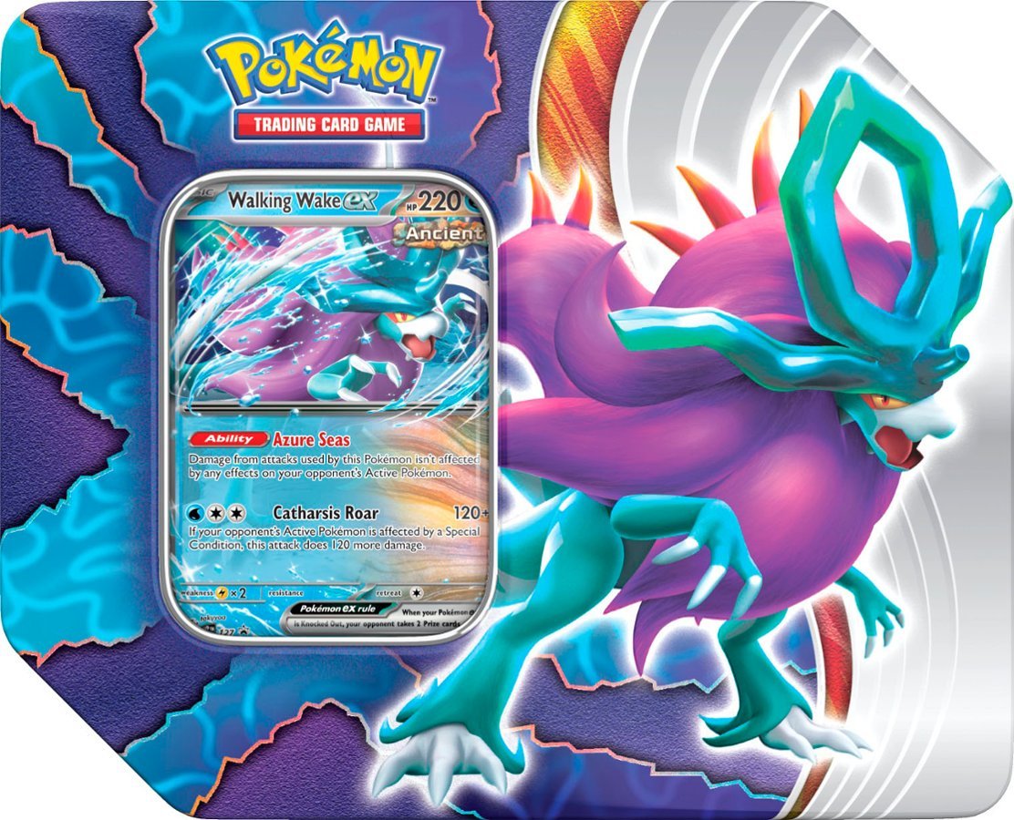Pokemon TCG: Scarlet & Violet - Paradox Clash Tin (Walking Wake ex) TBC Games Pokemon TCG: Scarlet & Violet - Paradox Clash Tin (Walking Wake ex) TBC Games