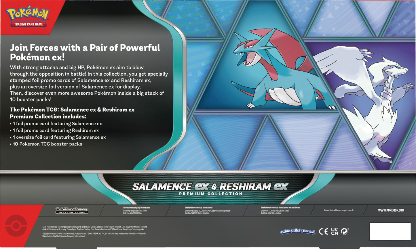 Pokemon TCG: Mega Evolution - Salamence ex & Reshiram ex Premium Collection Box