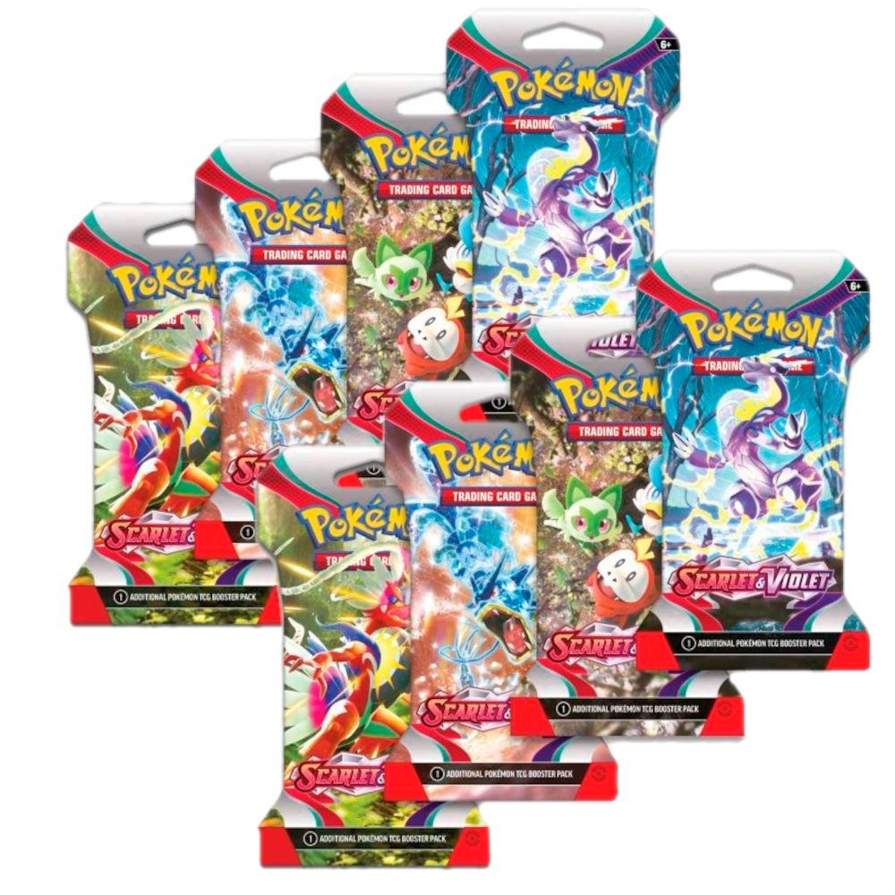 Pokemon TCG: Scarlet & Violet - Base Set Sleeved Booster Pack Bundle (8)
