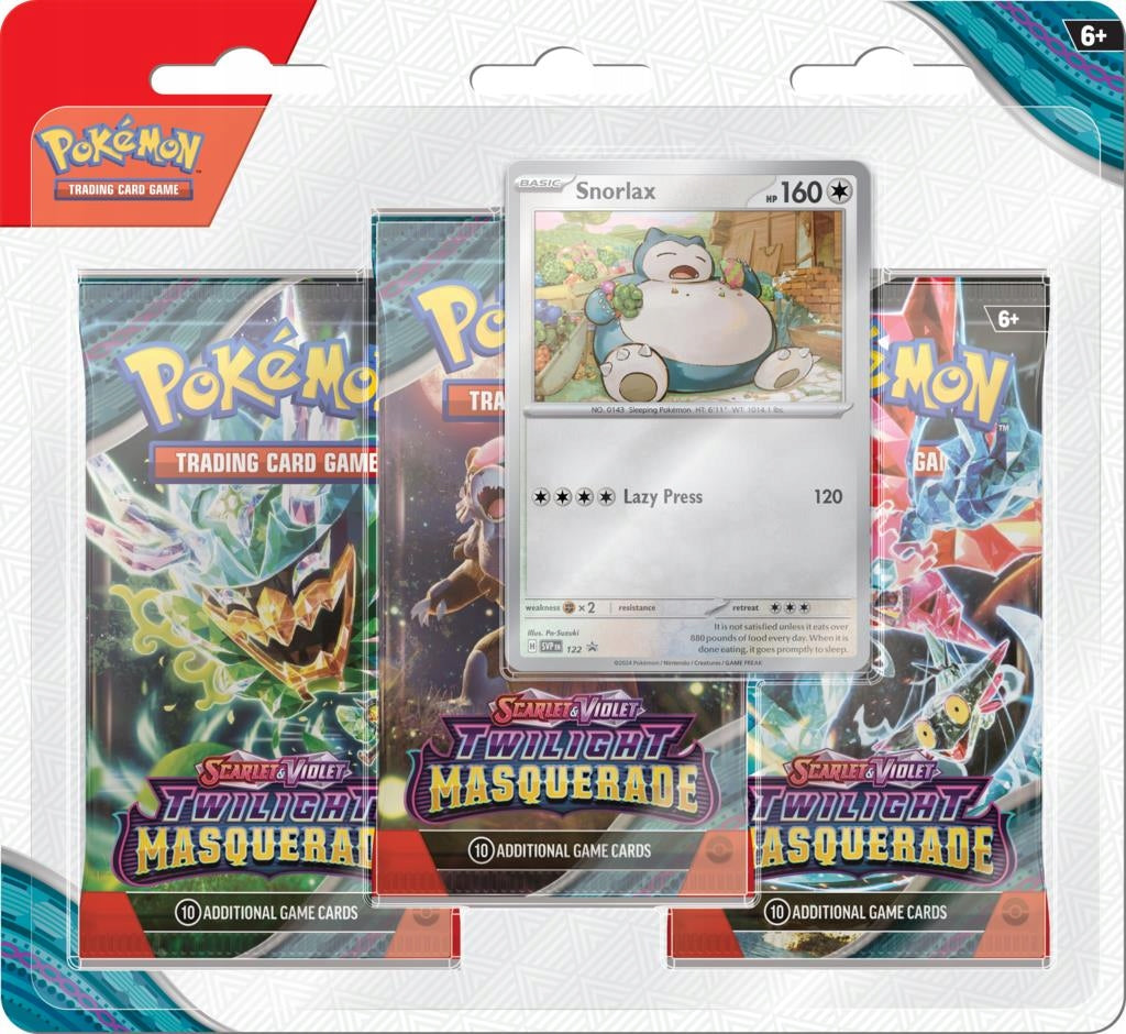 Pokemon TCG: Scarlet & Violet - Twilight Masquerade 3 Pack Blister (Snorlax)
