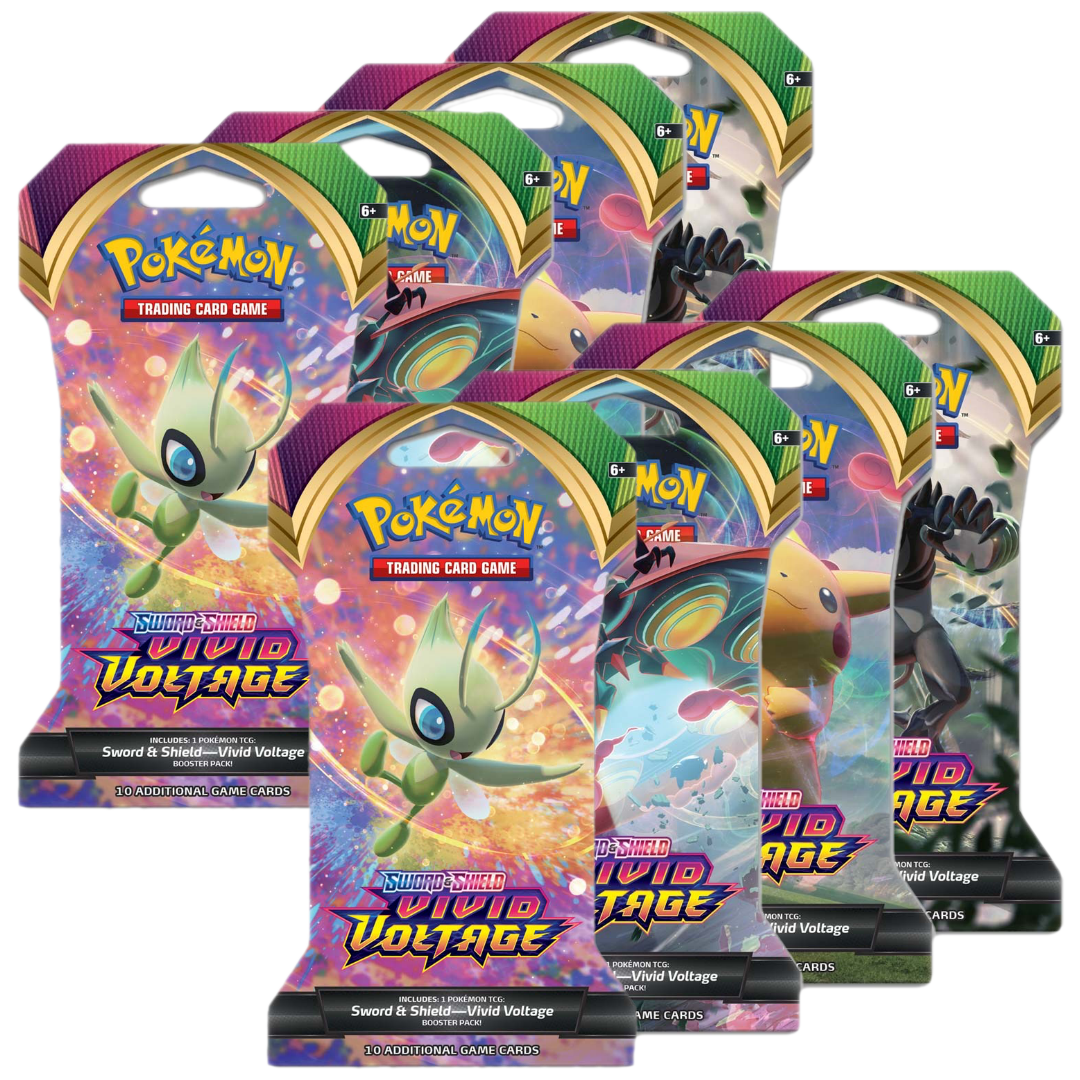 Pokemon TCG: Sword & Shield - Vivid Voltage Sleeved Booster Pack Bundle (8)
