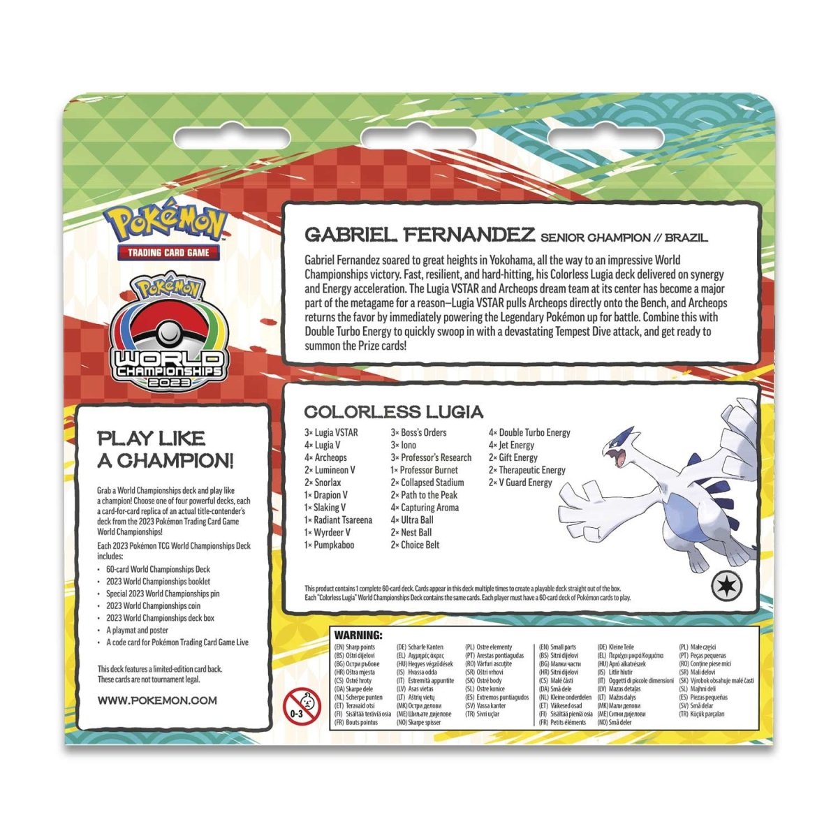 Pokemon TCG: 2023 Japan World Championships Deck (Gabriel Fernandez, Colorless Lugia)