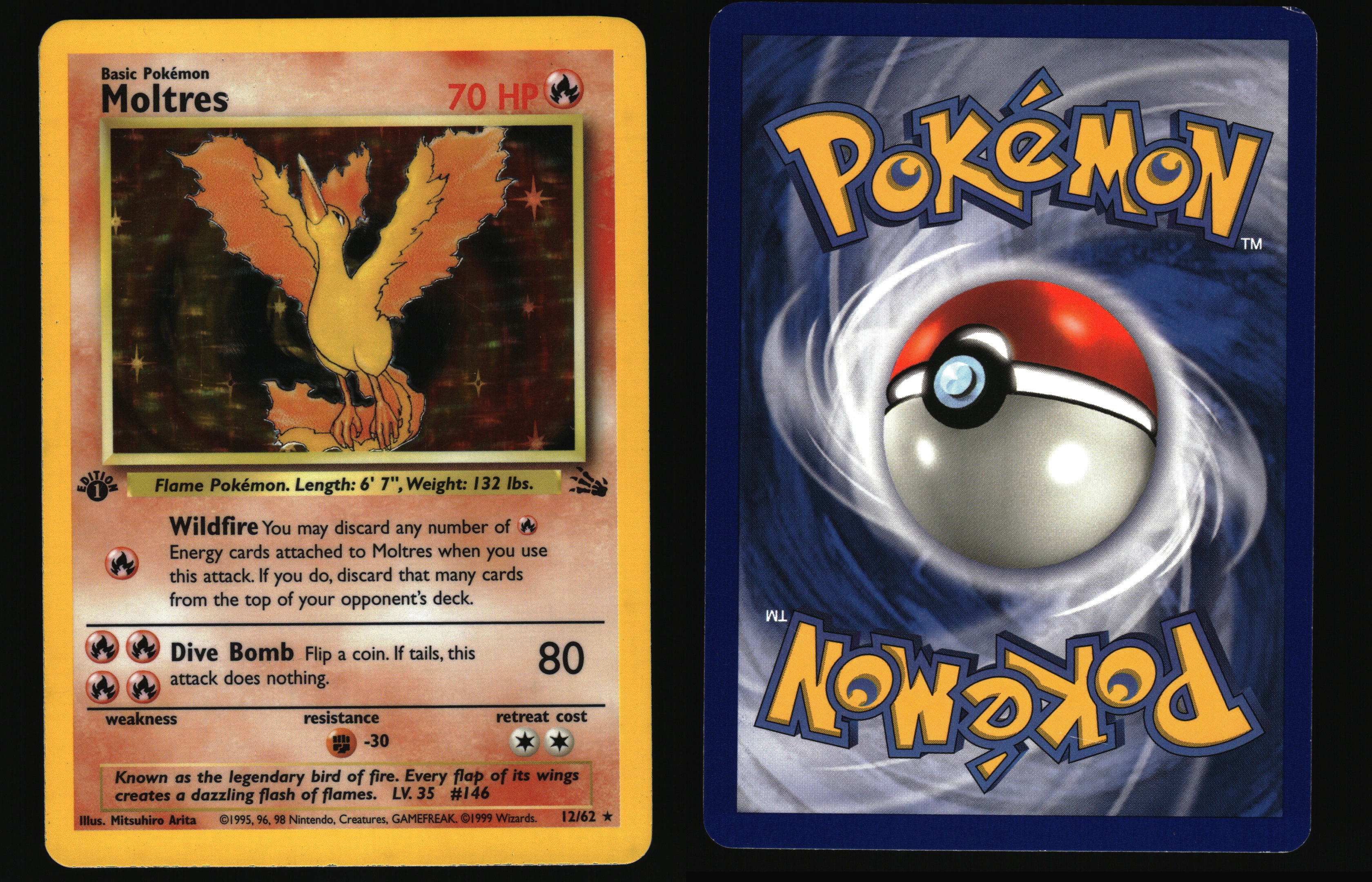 1995 moltres pokemon card Holo Fossil 1st Edition #12 PSA 8 this item offers a spectacular aesthetic for a gallery Moltres (H20) - Holofoil Skyridge