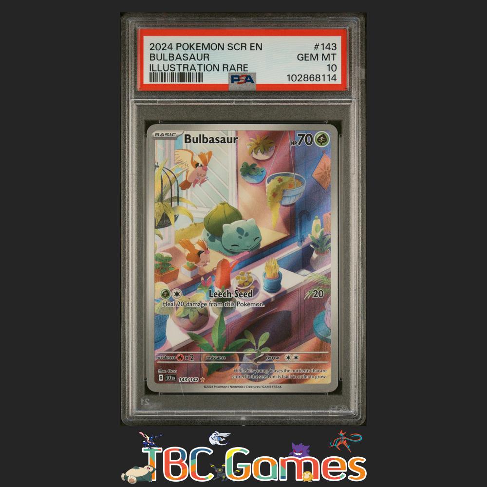 Bulbasaur Stellar Crown #143 Illustration Rare PSA 10 TBC Games Bulbasaur Stellar Crown #143 Illustration Rare PSA 10 TBC Games
