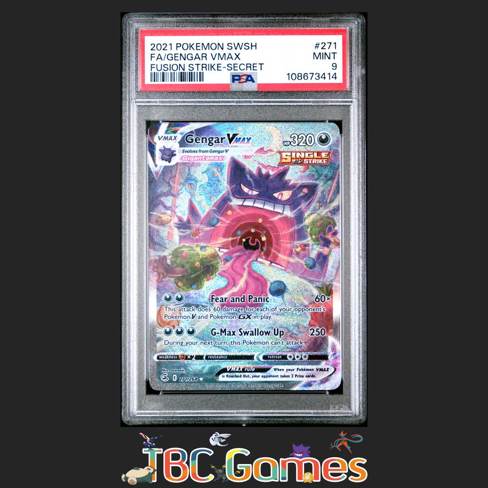 Gengar VMAX Fusion Strike Alt Art #271 PSA 9 TBC Games Gengar VMAX Fusion Strike Alt Art #271 PSA 9 TBC Games