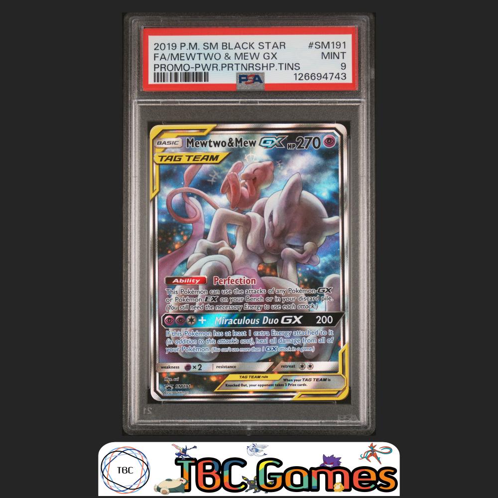 Mewtwo & Mew GX Black Star Promo #SM191 Power Partnership Tins PSA