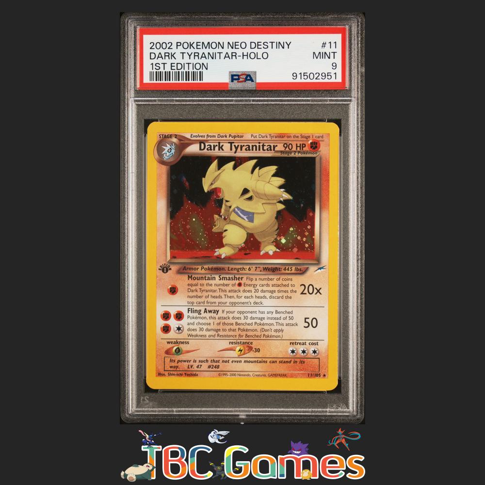 Dark Tyranitar Neo Destiny 1st Edition Holo #11 PSA 9 – TBC Games