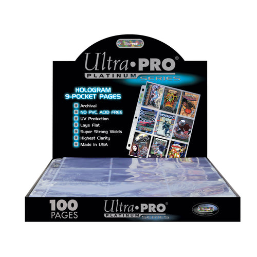 Ultra Pro: Platinum Series Hologram 9 Pocket Top Load Clear Card Pages (100)