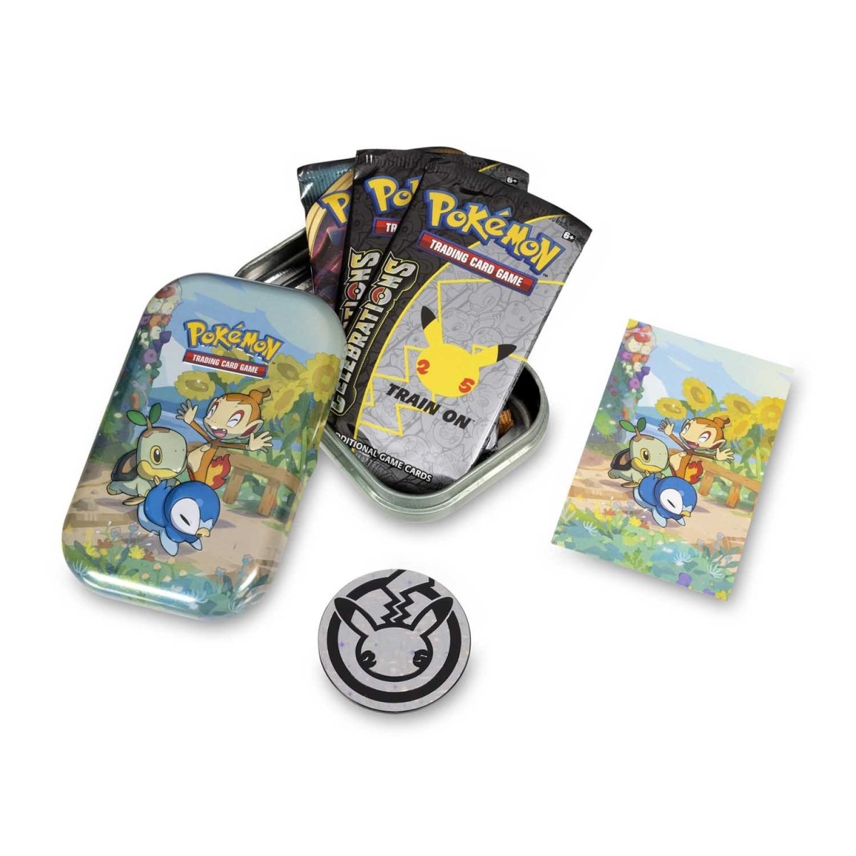 Pokemon TCG: Sword & Shield - Celebrations Mini Tin (Turtwig, Chimchar & Piplup)