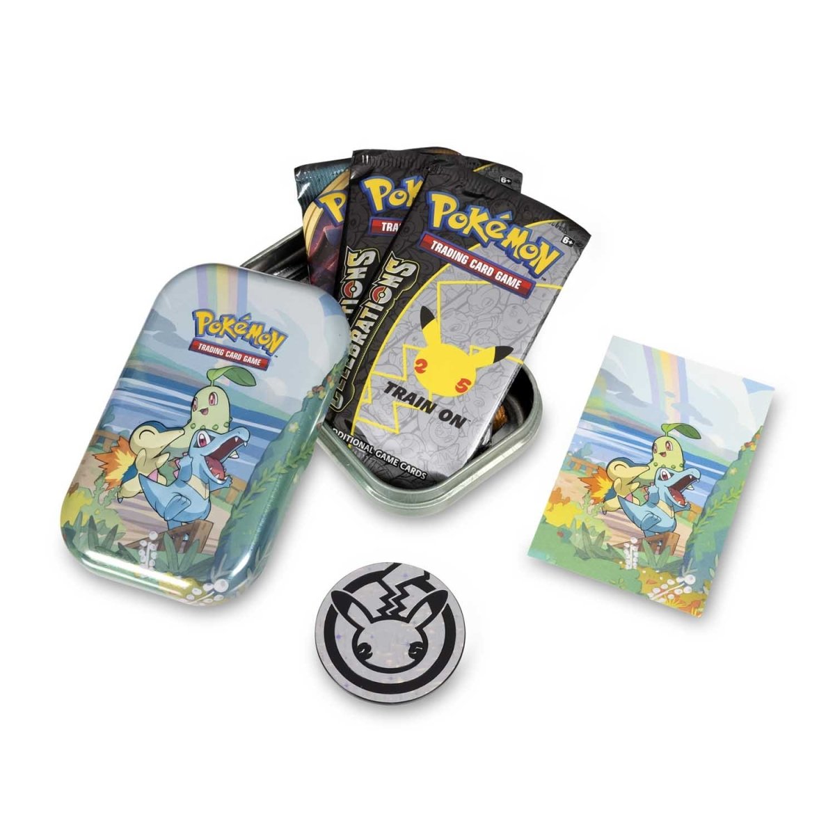 Pokemon TCG: Sword & Shield - Celebrations Mini Tin (Chikorita, Cyndaquil & Totodile)