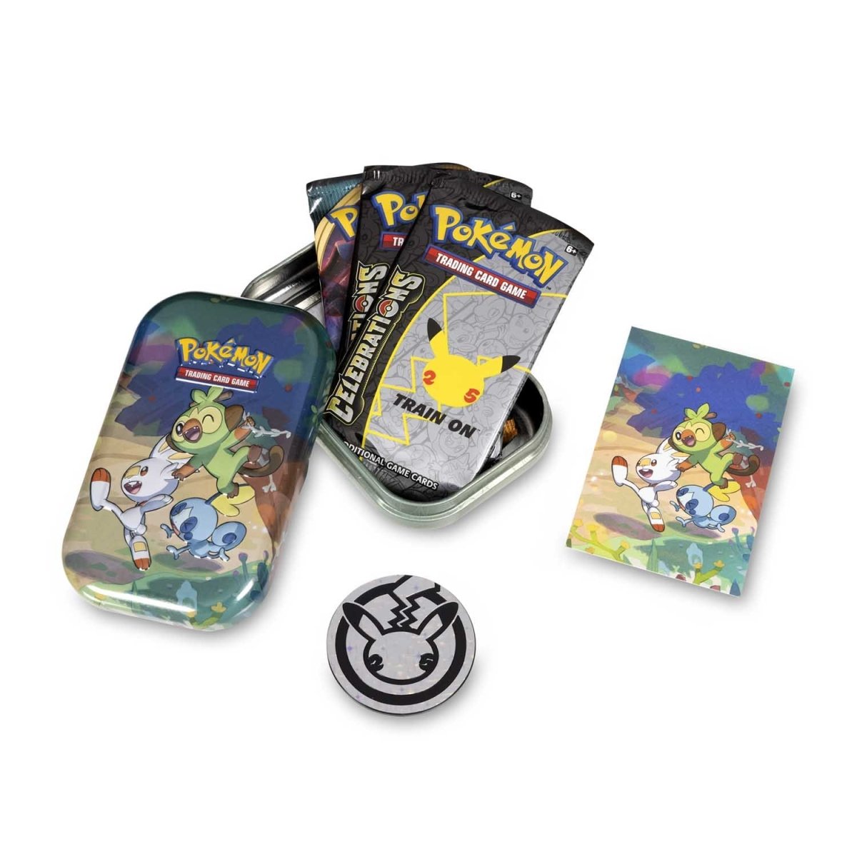 Pokemon TCG: Sword & Shield - Celebrations Mini Tin (Grookey, Scorbunny & Sobble)