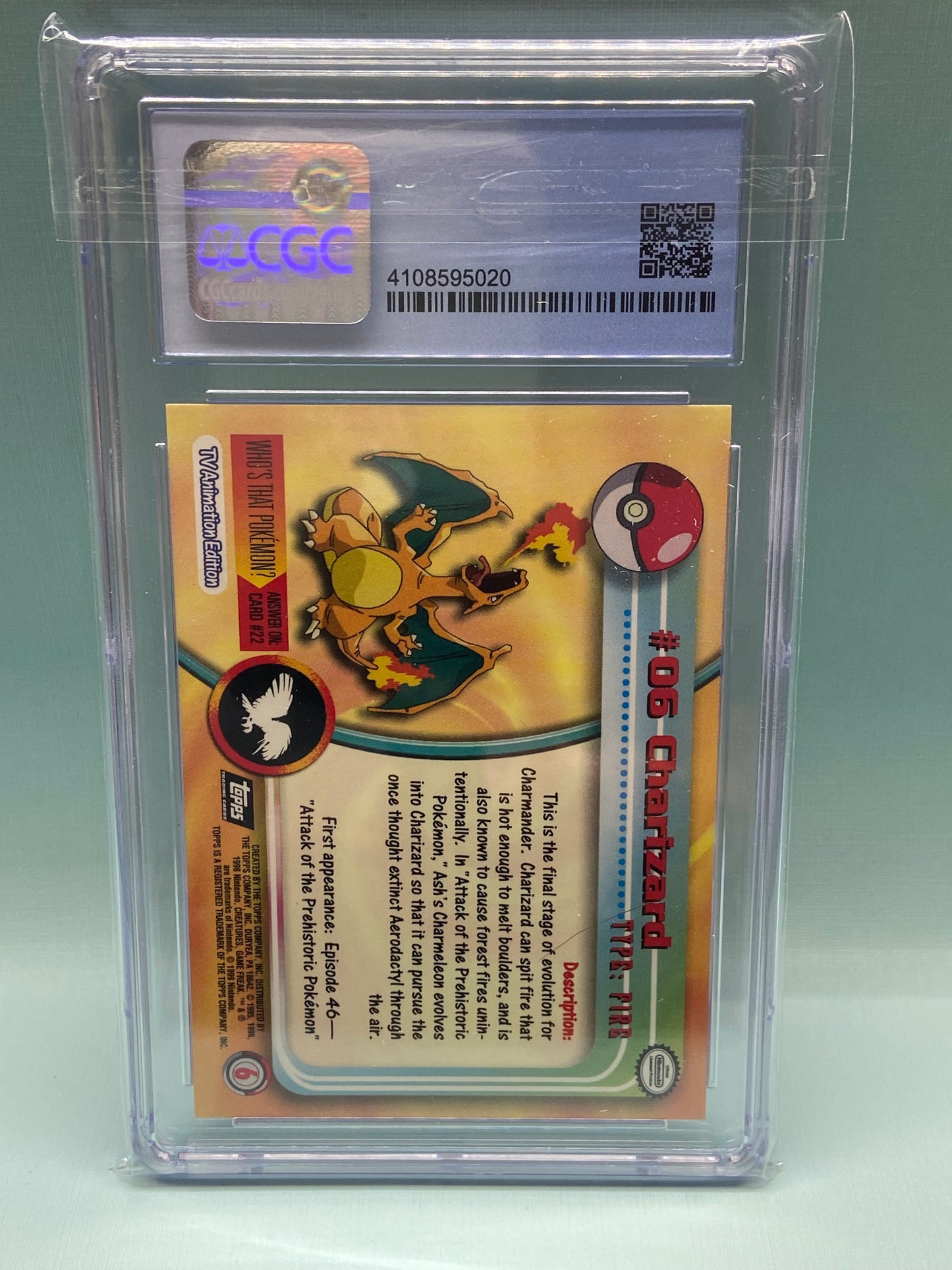 Charizard Topps Series 1 Second Print #6 CGC 9