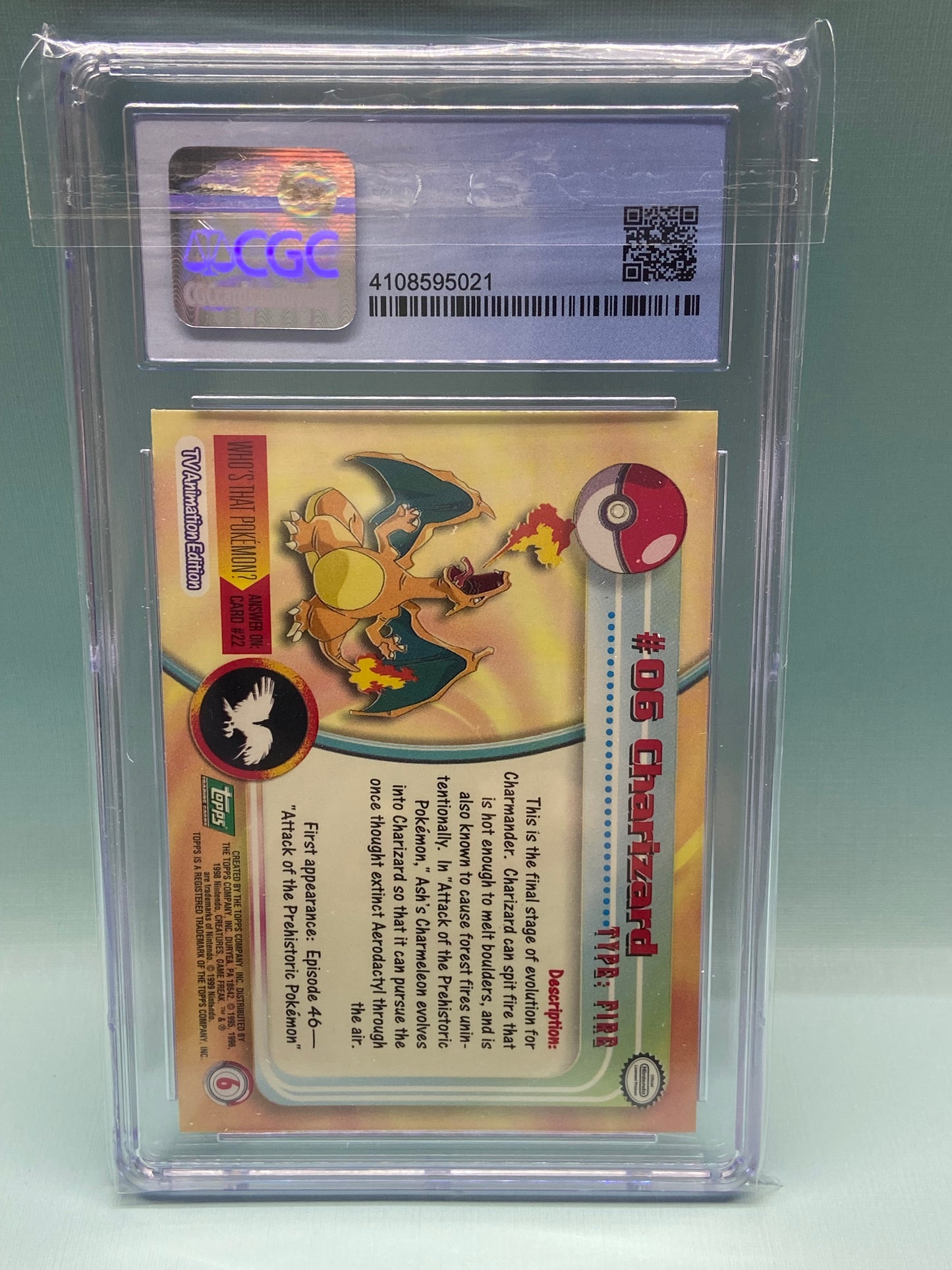 Charizard Topps Series 1 Third Print #6 CGC 9