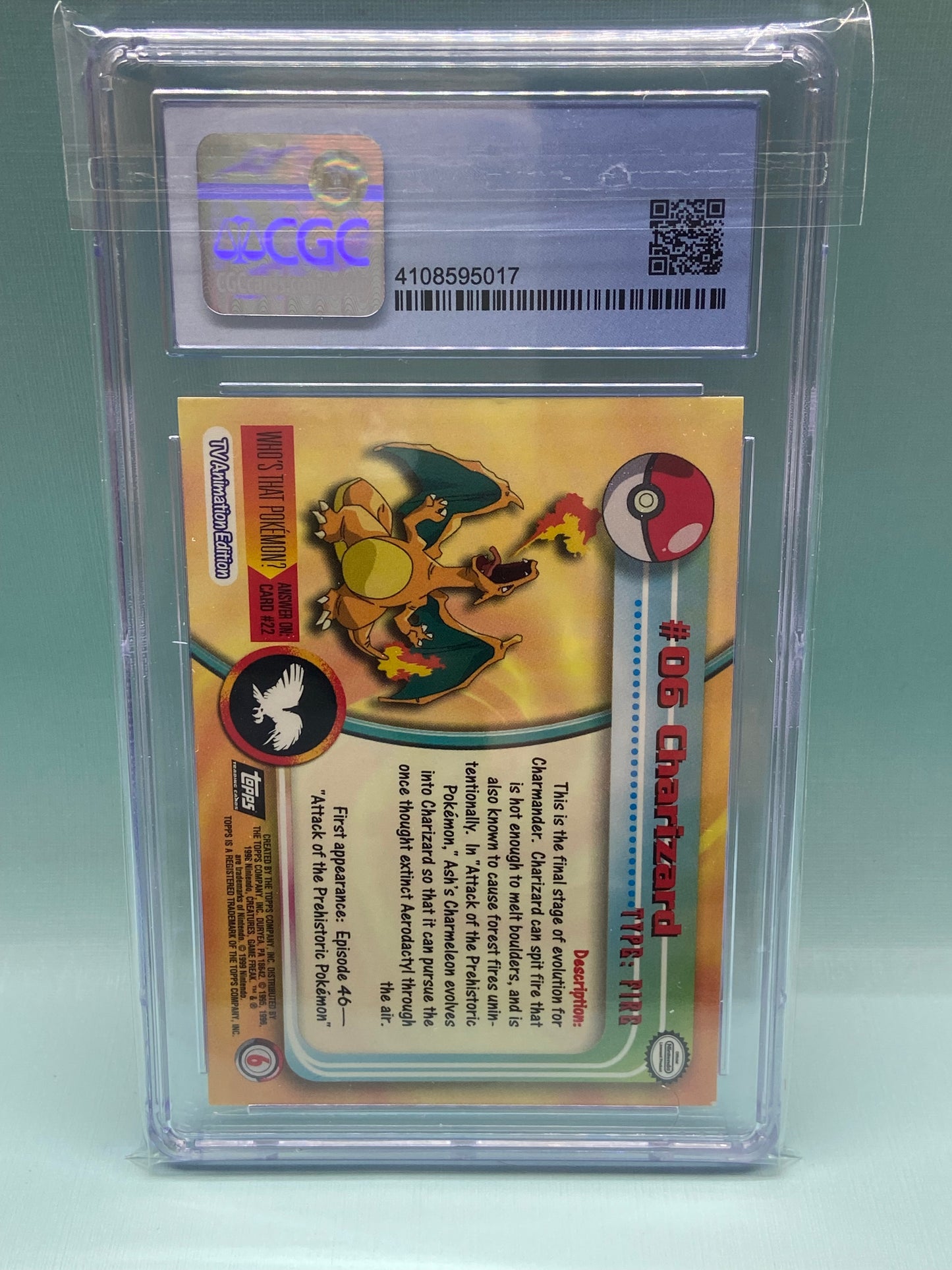 Charizard Topps Series 1 Second Print #6 CGC 8.5