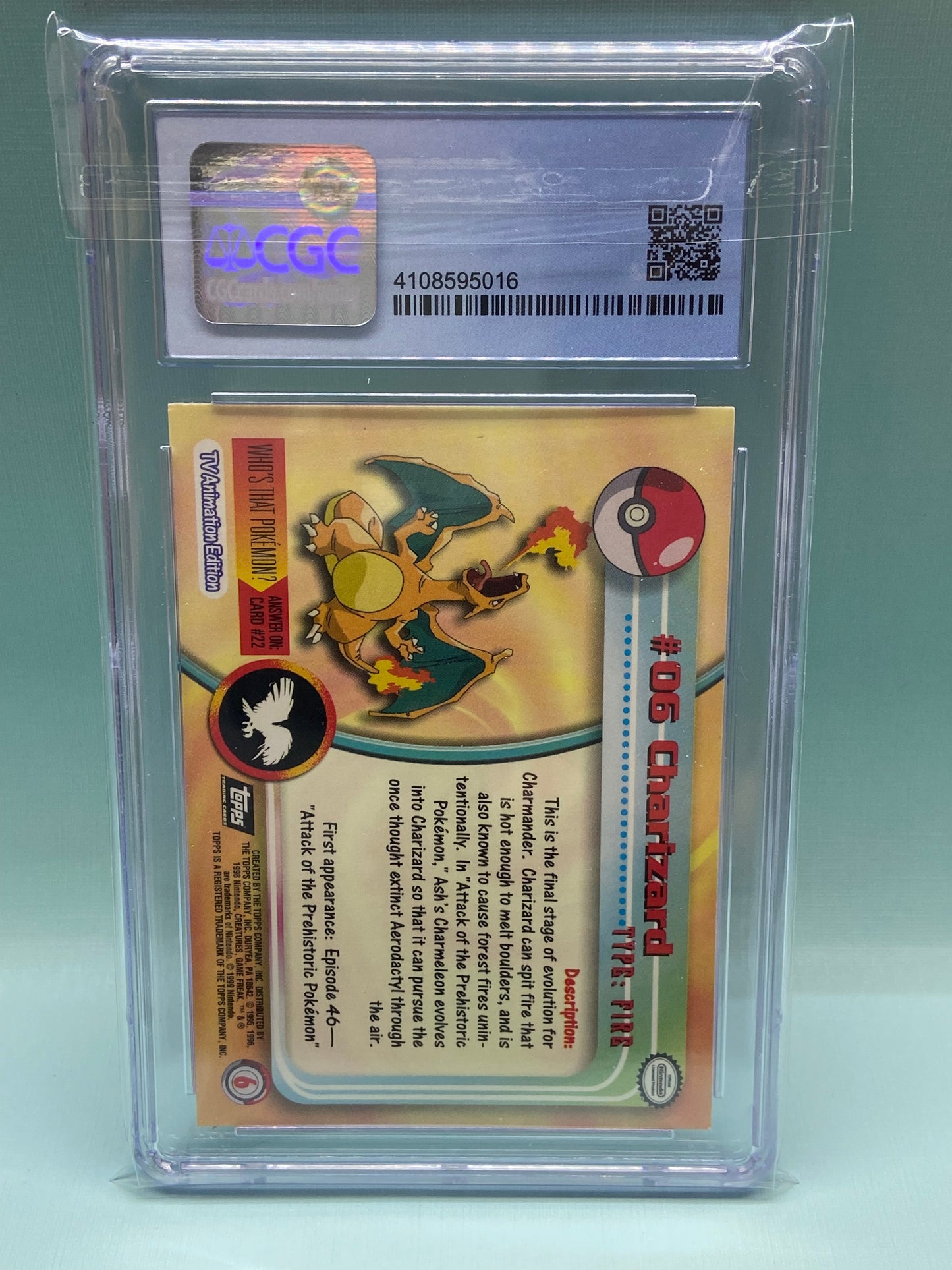 Charizard Topps Series 1 Second Print #6 CGC 8.5