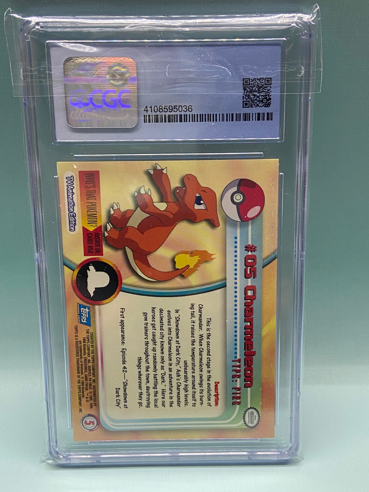 Charmeleon Topps Series 1 First Print #5 CGC 8