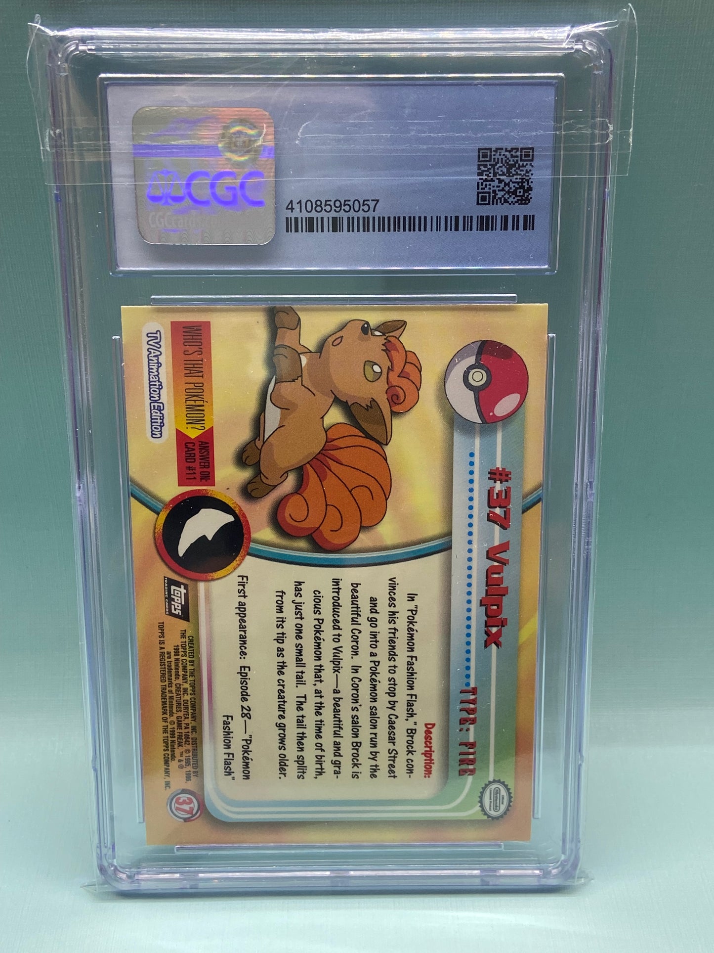 Vulpix Foil Third Print Series 1 Topps Perfect CGC 10