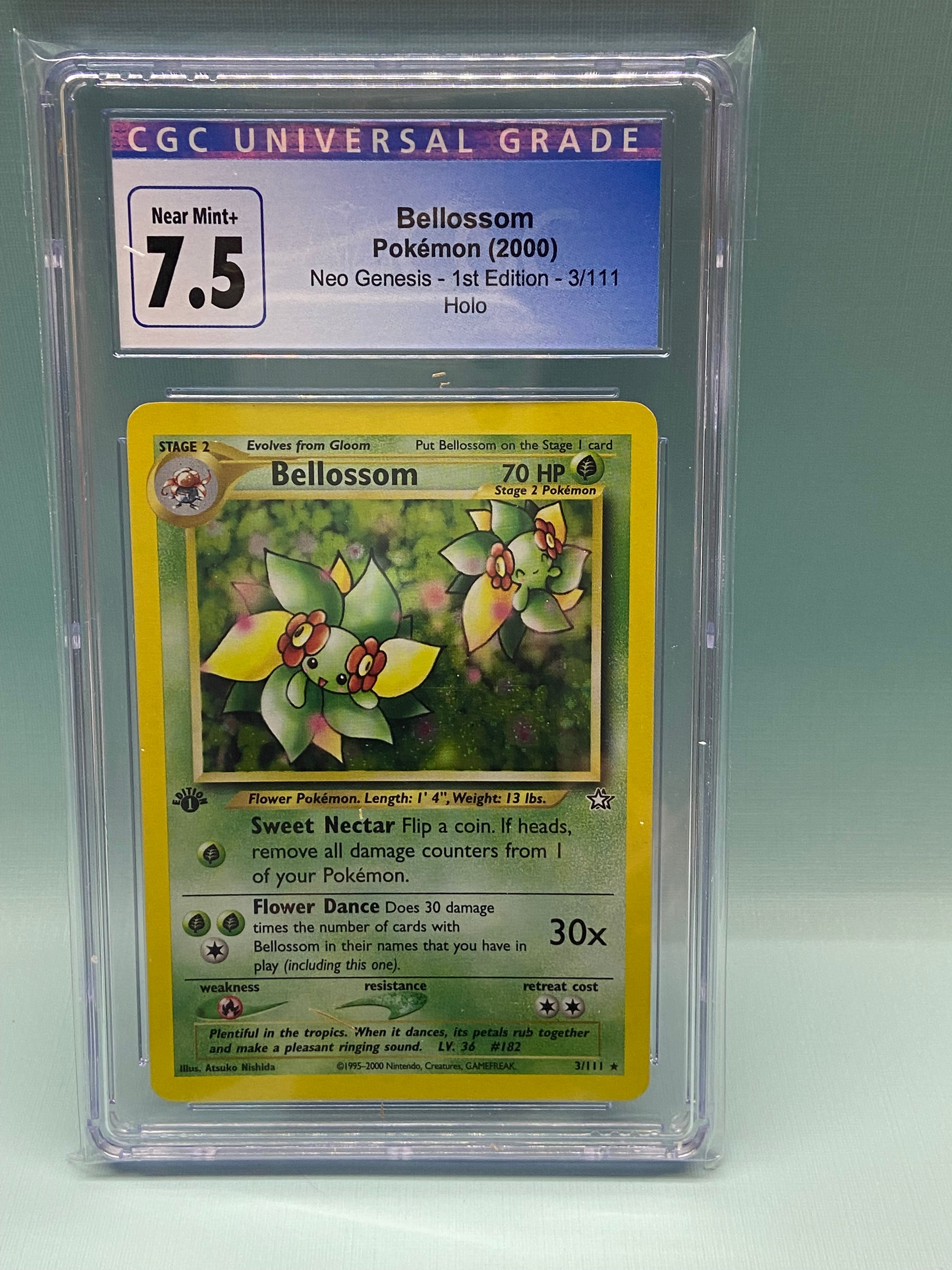 pokemon card bellossom Bellossom Neo Genesis 1st Edition Holo 3/111 CGC 7.5 – TBC Games