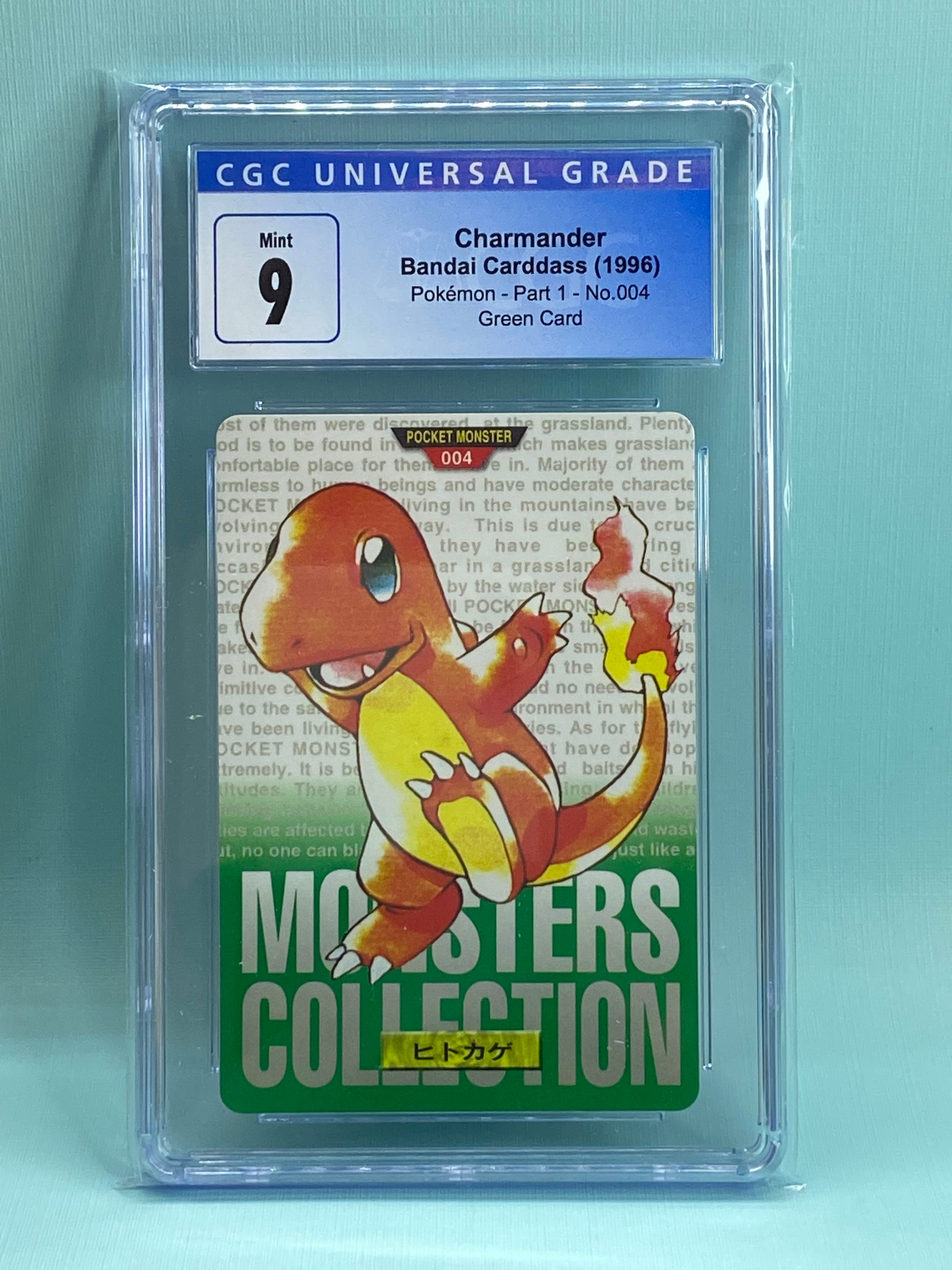 Charmander Carddass Bandai Vending 1996 Japanese CGC 9 TBC Games Charmander Carddass Bandai Vending 1996 Japanese CGC 9 TBC Games