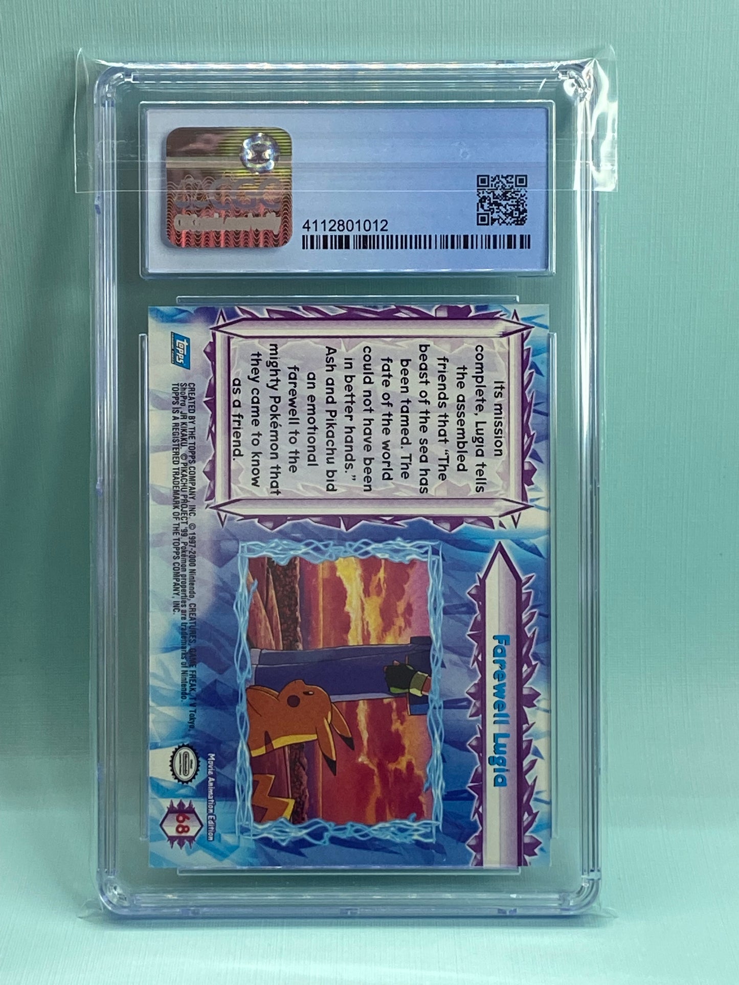 Pokemon the Movie 2000 Topps Farewell Lugia CGC 9
