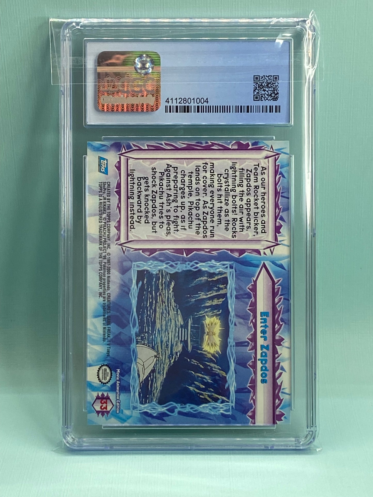 Enter Zapdos Topps Pokemon the Movie 2000 #33 CGC 8