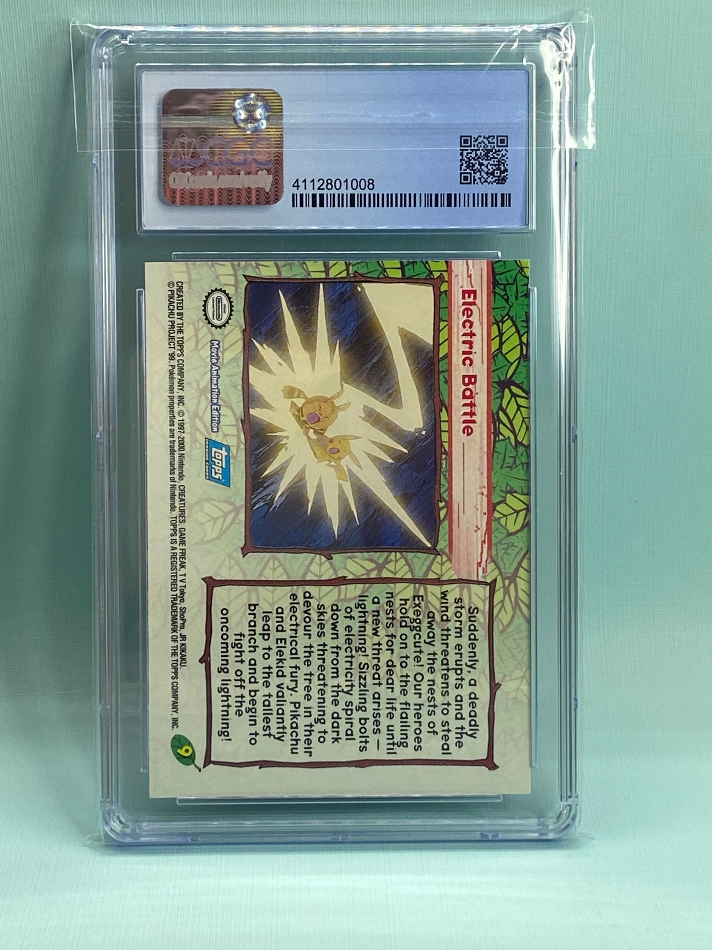 Pikachu Electric Battle Topps Pokemon the Movie #9 CGC 8.5