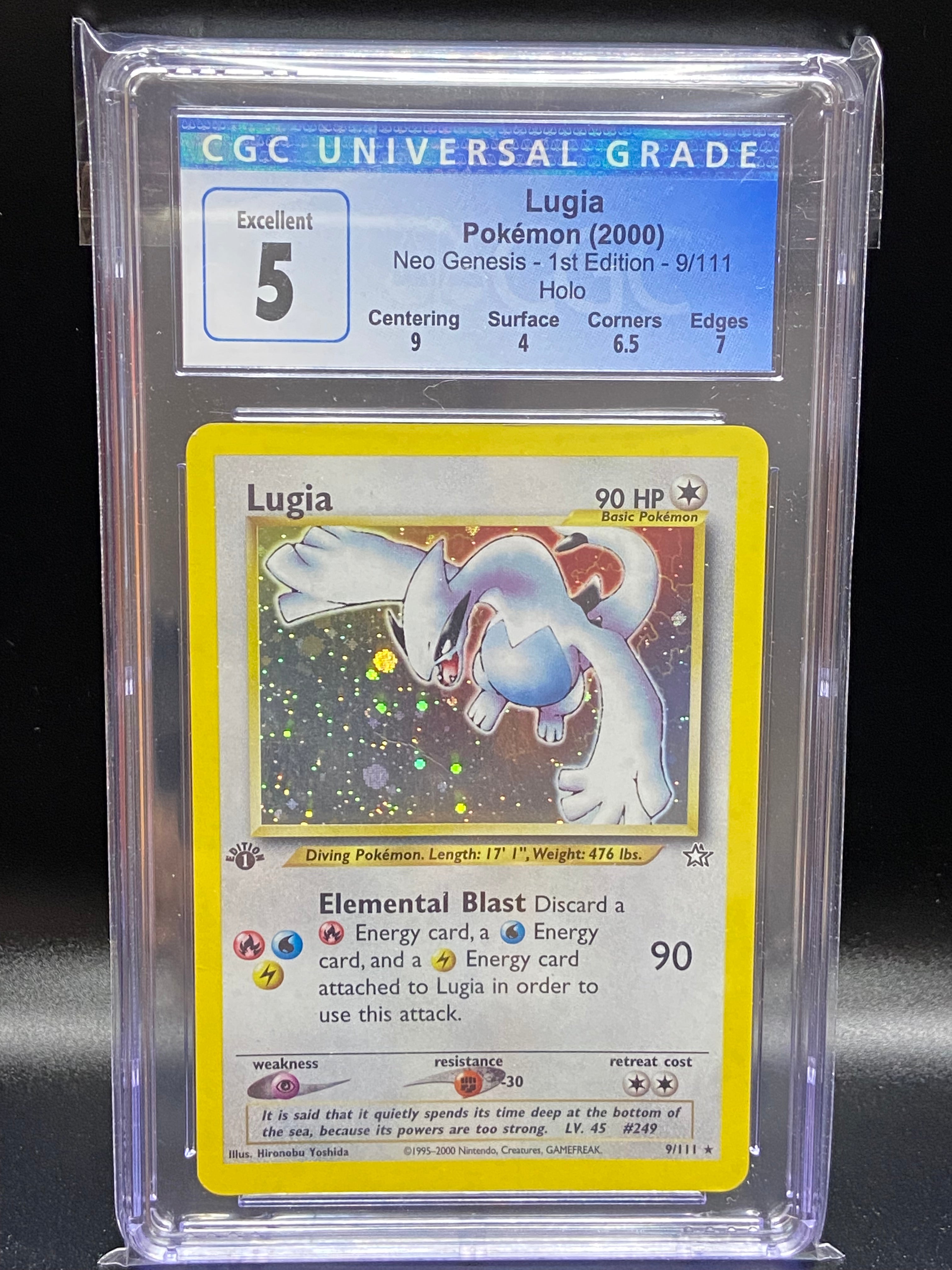 Lugia Neo Genesis 1st Edition Holo 9/111 subgrades CGC 5 TBC Games Lugia Neo Genesis 1st Edition Holo 9/111 subgrades CGC 5 TBC Games