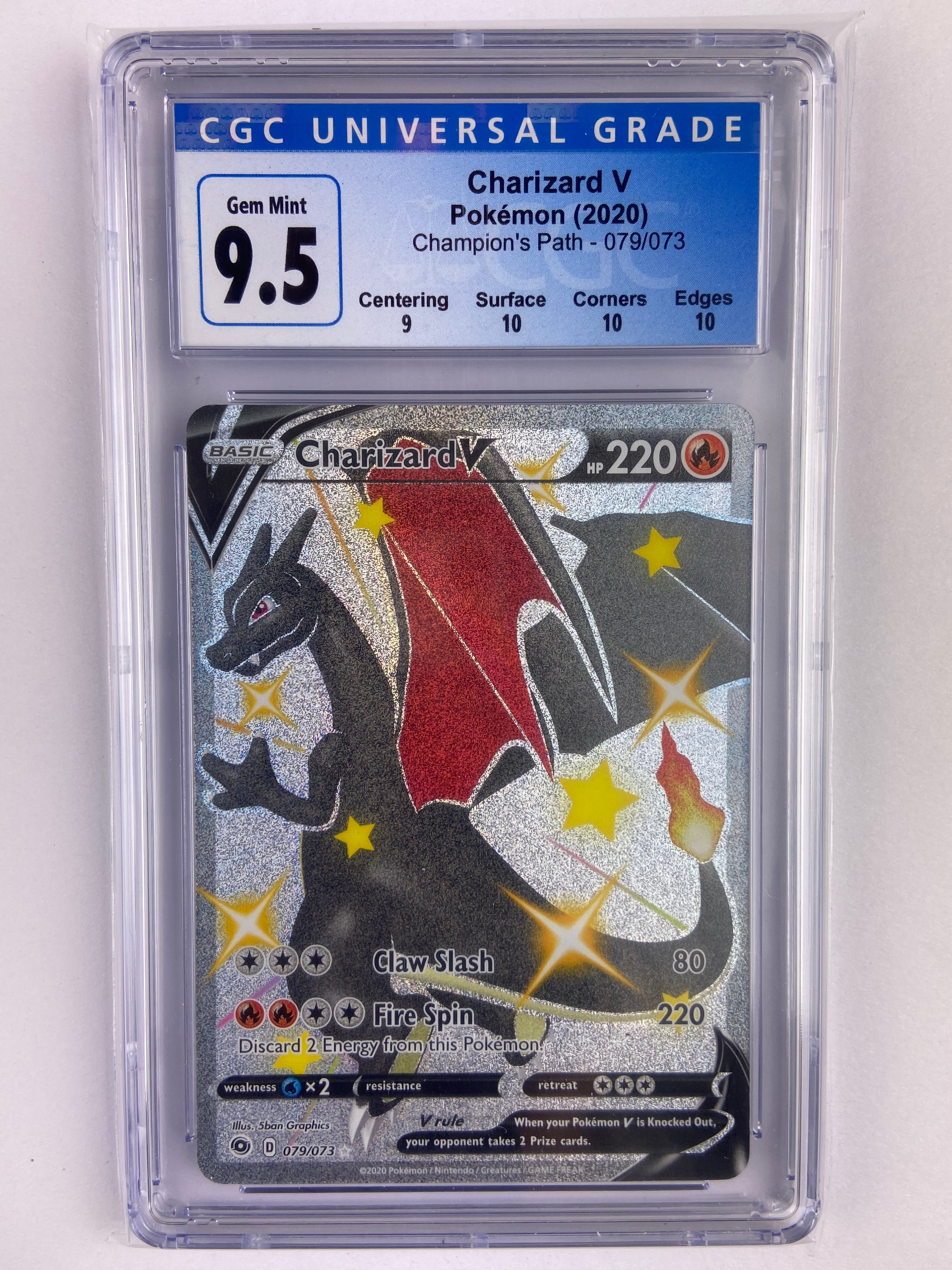 Charizard V Champion's Path Shiny 079/073 Subgrades CGC 9.5 TBC Games Charizard V Champion's Path Shiny 079/073 Subgrades CGC 9.5 TBC Games