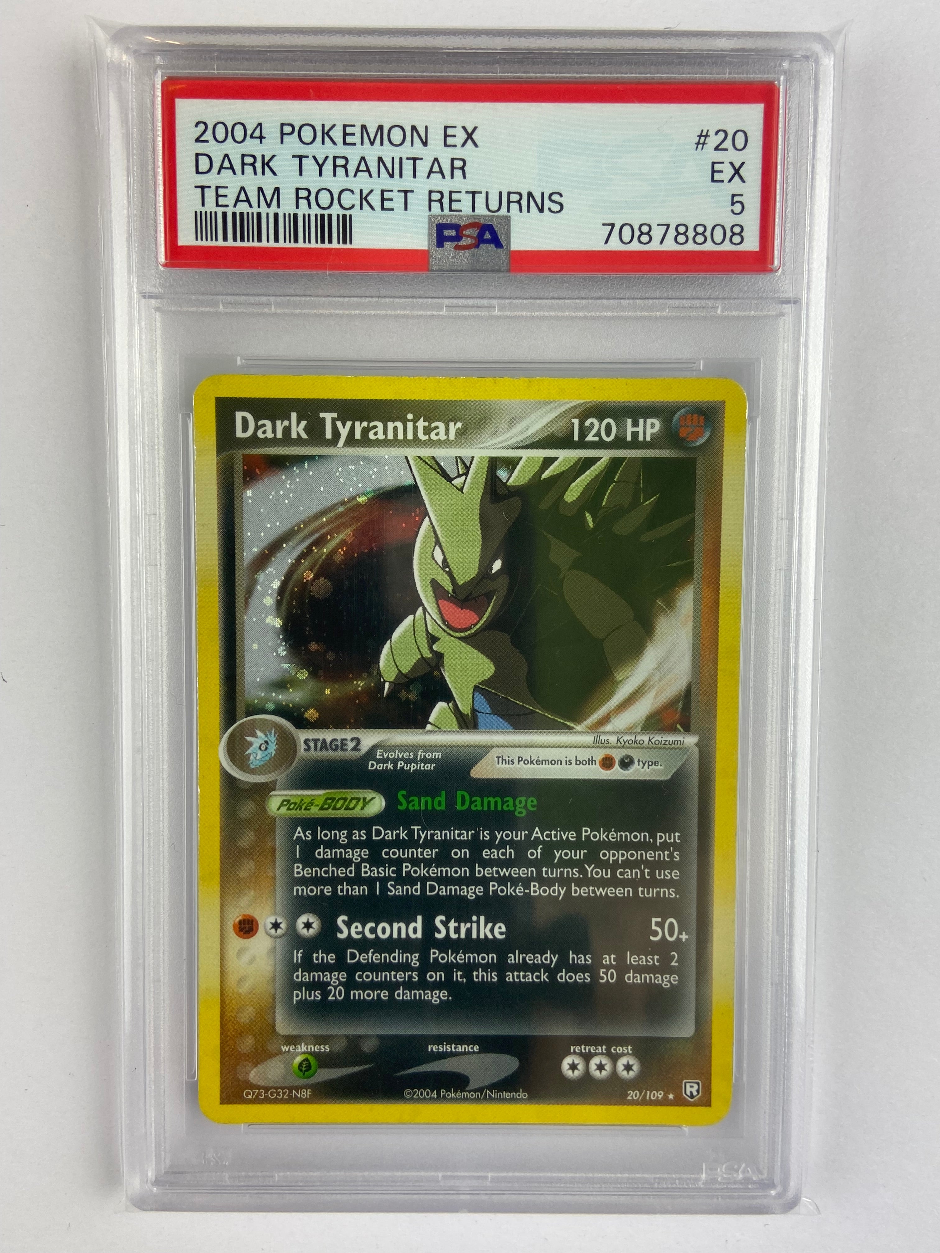 pokemon card dark tyranitar Dark Tyranitar Team Rocket Returns Holo 20/109 PSA 5
