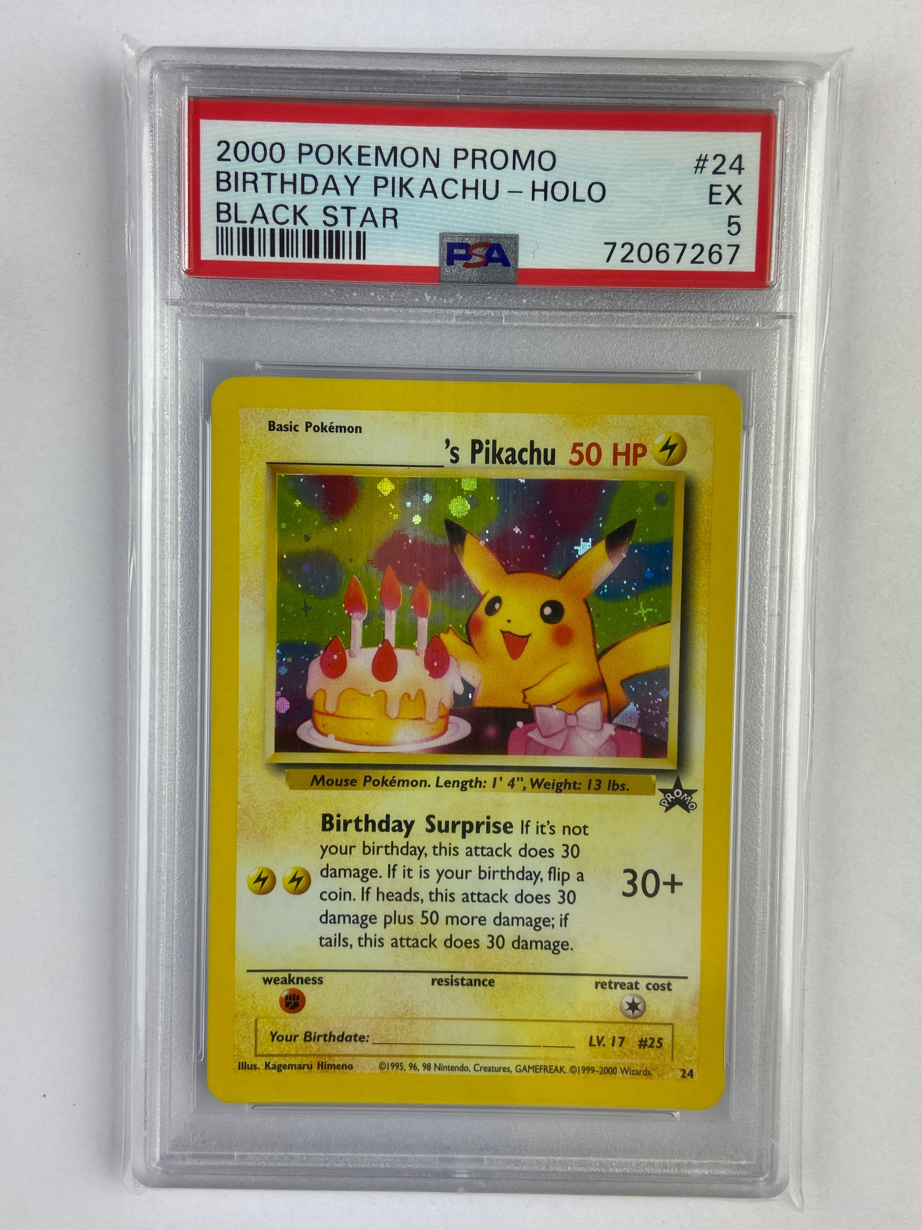 Birthday Pikachu Black Star Promo #24 PSA 5 TBC Games Birthday Pikachu Black Star Promo #24 PSA 5 TBC Games
