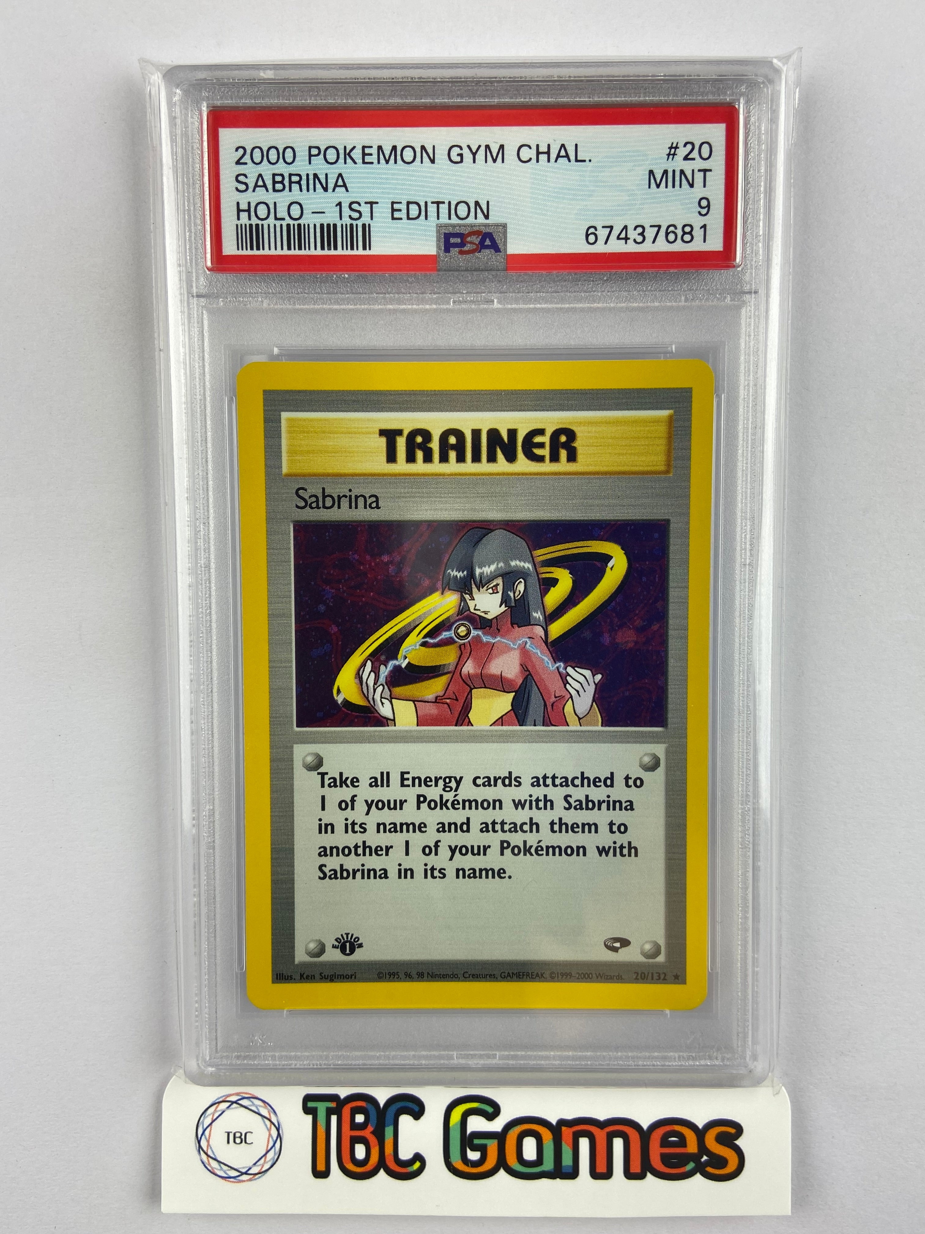 Sabrina Gym Challenge 1st Edition Holo 20/132 PSA 9 TBC Games Sabrina Gym Challenge 1st Edition Holo 20/132 PSA 9 TBC Games