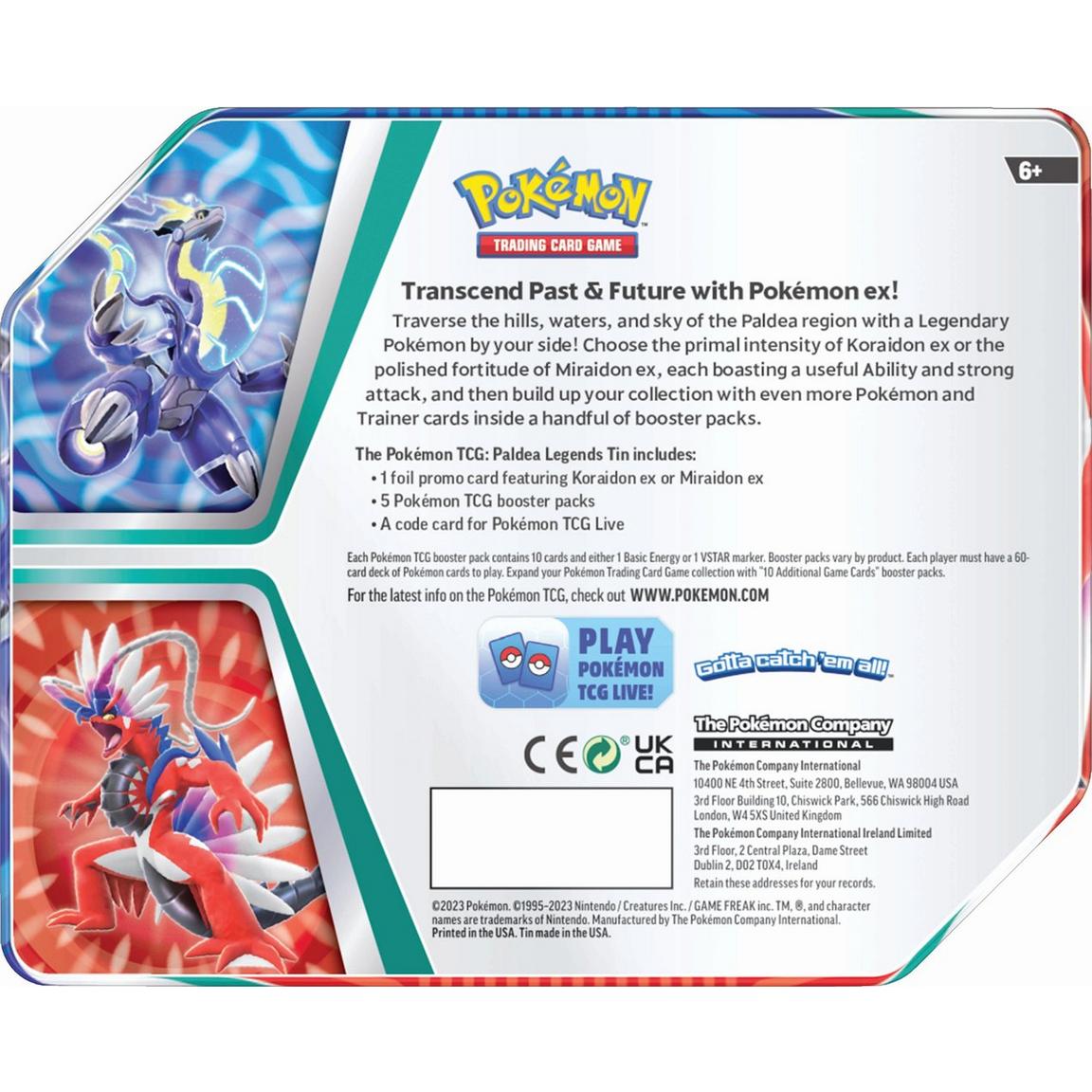 Pokemon TCG: Scarlet & Violet - Paldea Legends Tin (Koraidon ex)