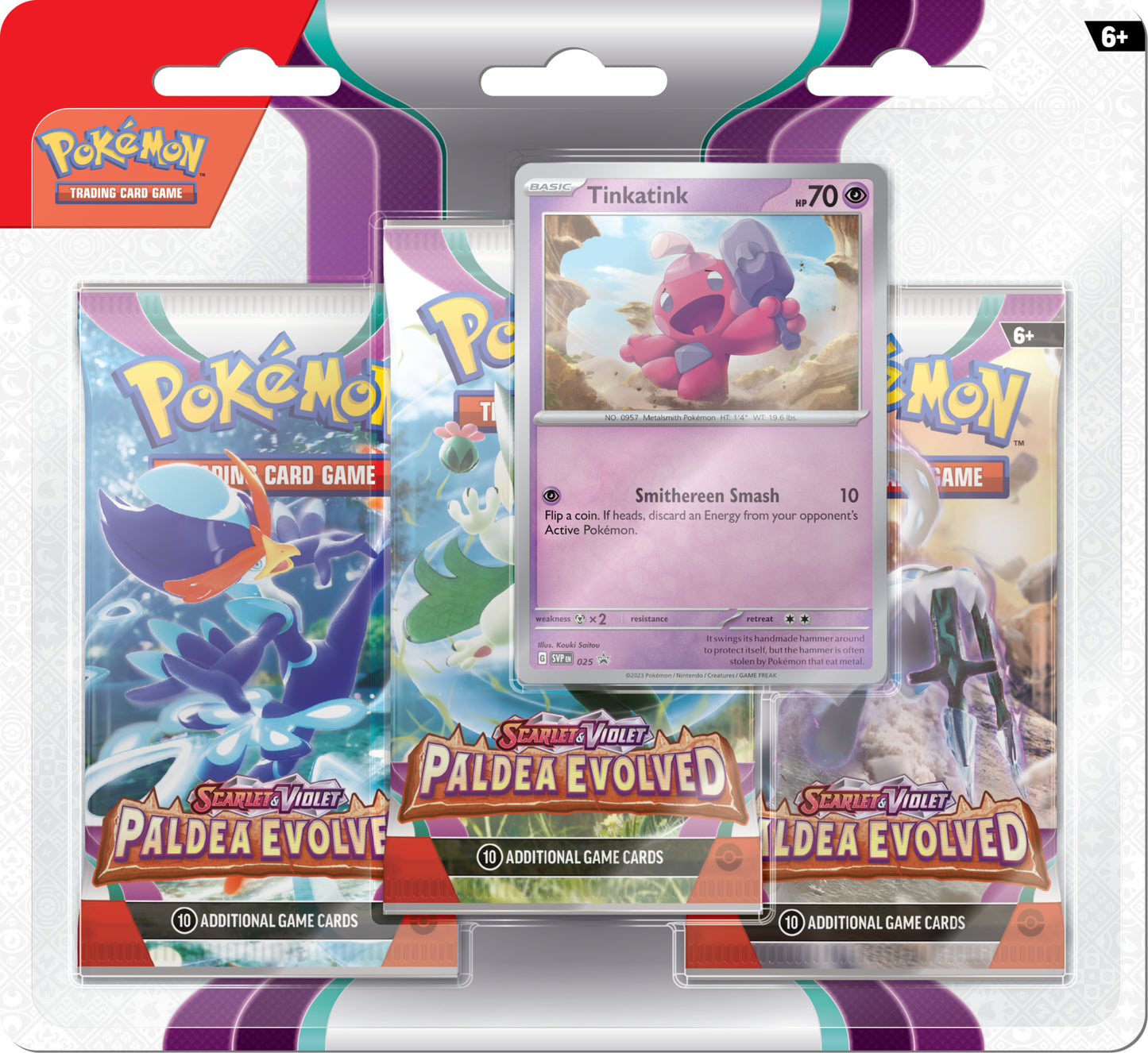 Pokemon TCG: Scarlet & Violet - Paldea Evolved 3 Pack Blister (Tinkatink)