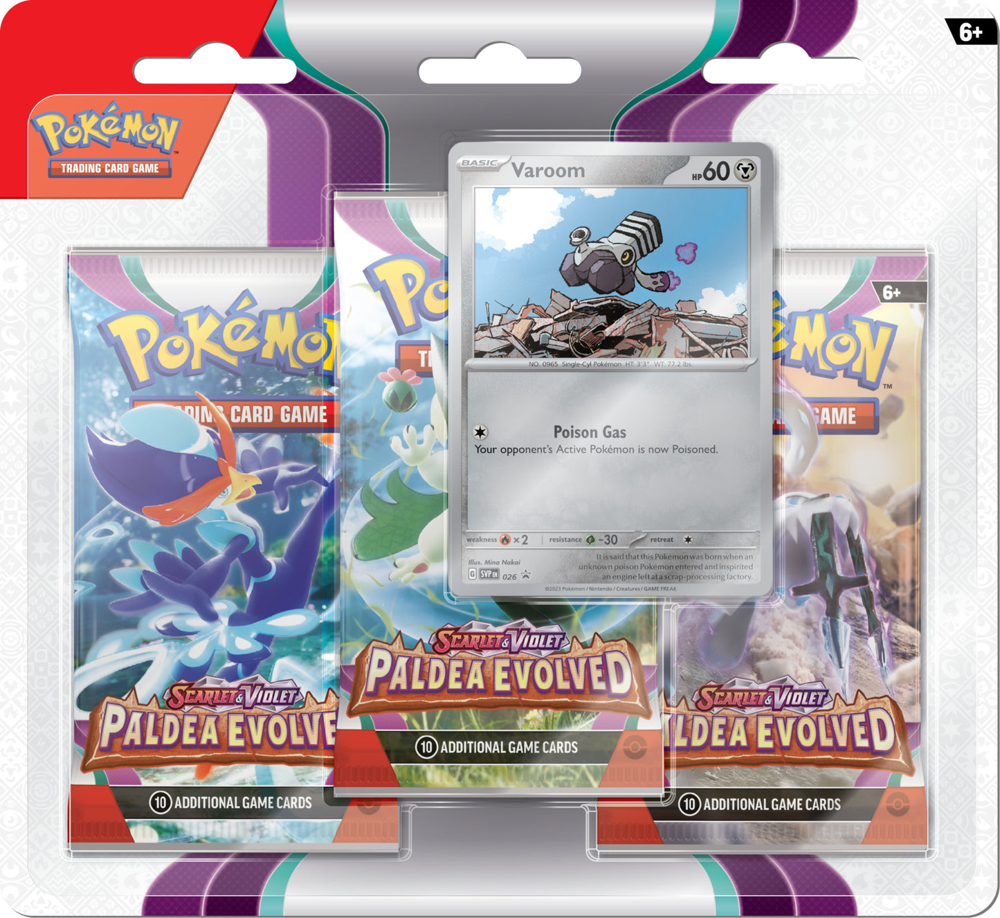 Pokemon TCG: Scarlet & Violet - Paldea Evolved 3 Pack Blister (Varoom)