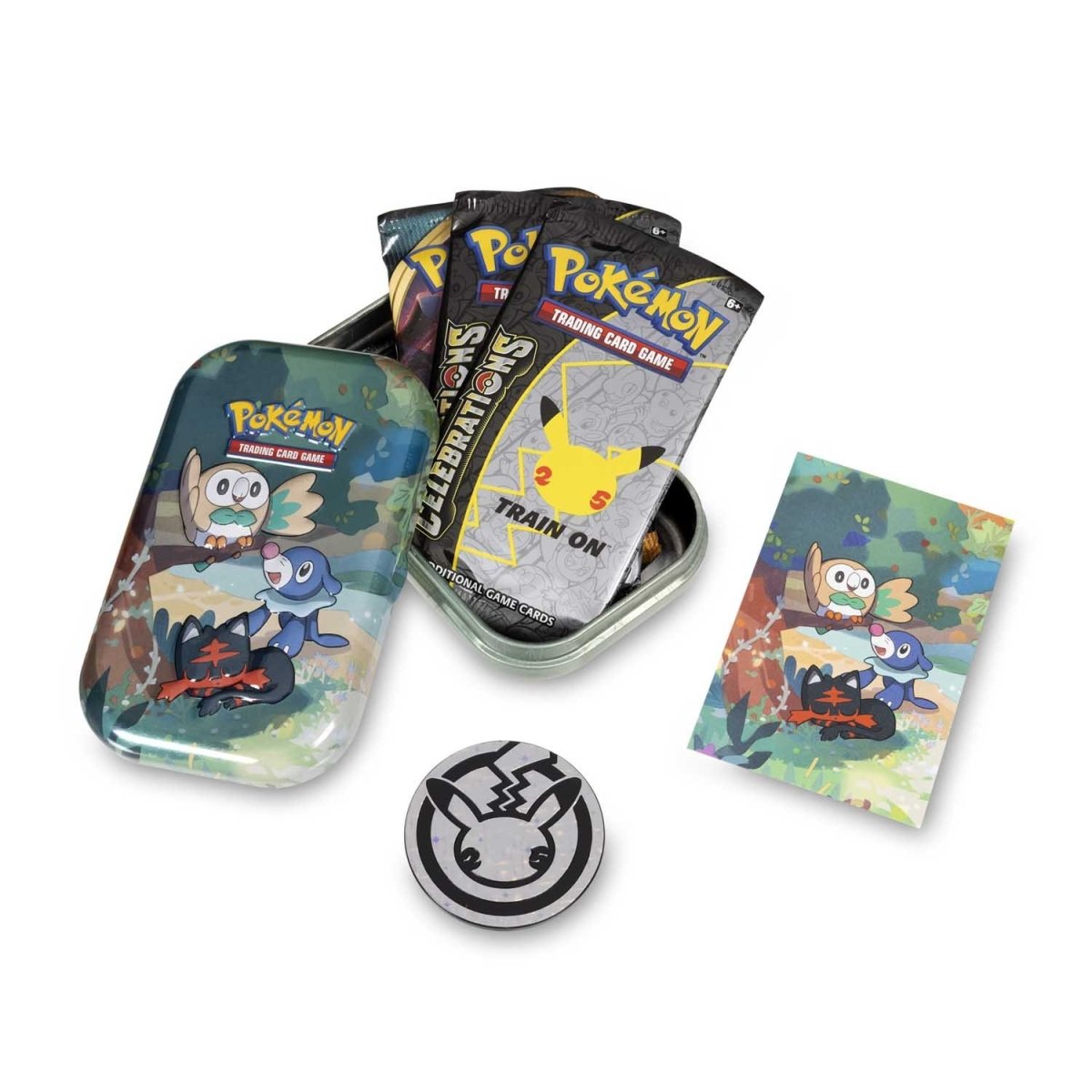 Pokemon TCG: Sword & Shield - Celebrations Mini Tin (Rowlet, Litten & Popplio)
