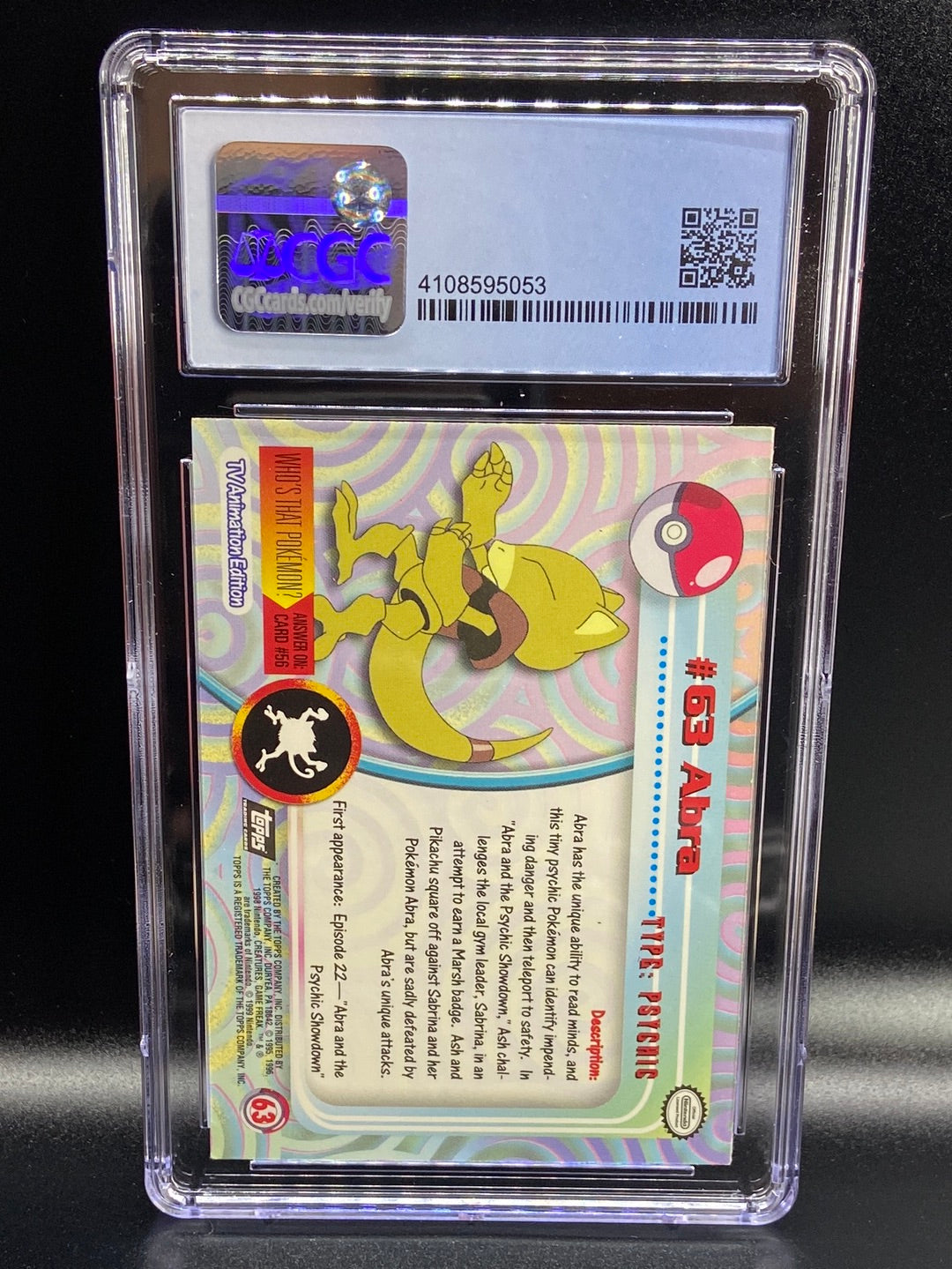 Abra Topps Series 1 Second Print Silver Foil Holo #63 CGC 9.5