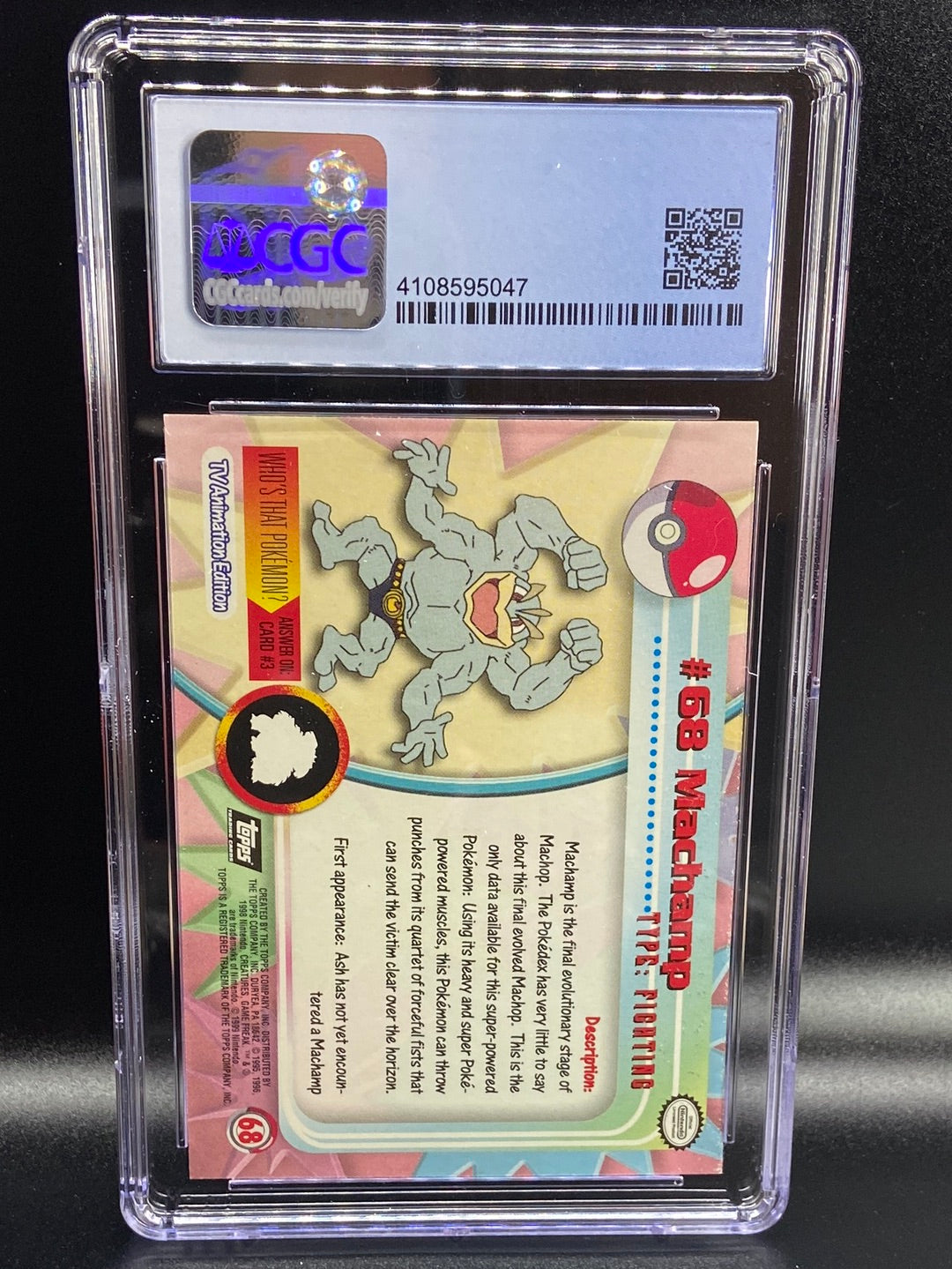 Machamp Topps Series 1 Second Print Silver Foil Holo #68 CGC 8.5