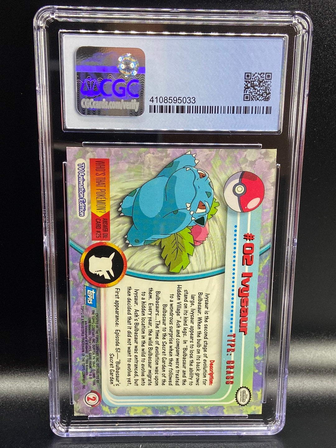 Ivysaur Topps Series 1 First Print #2 CGC 9.5