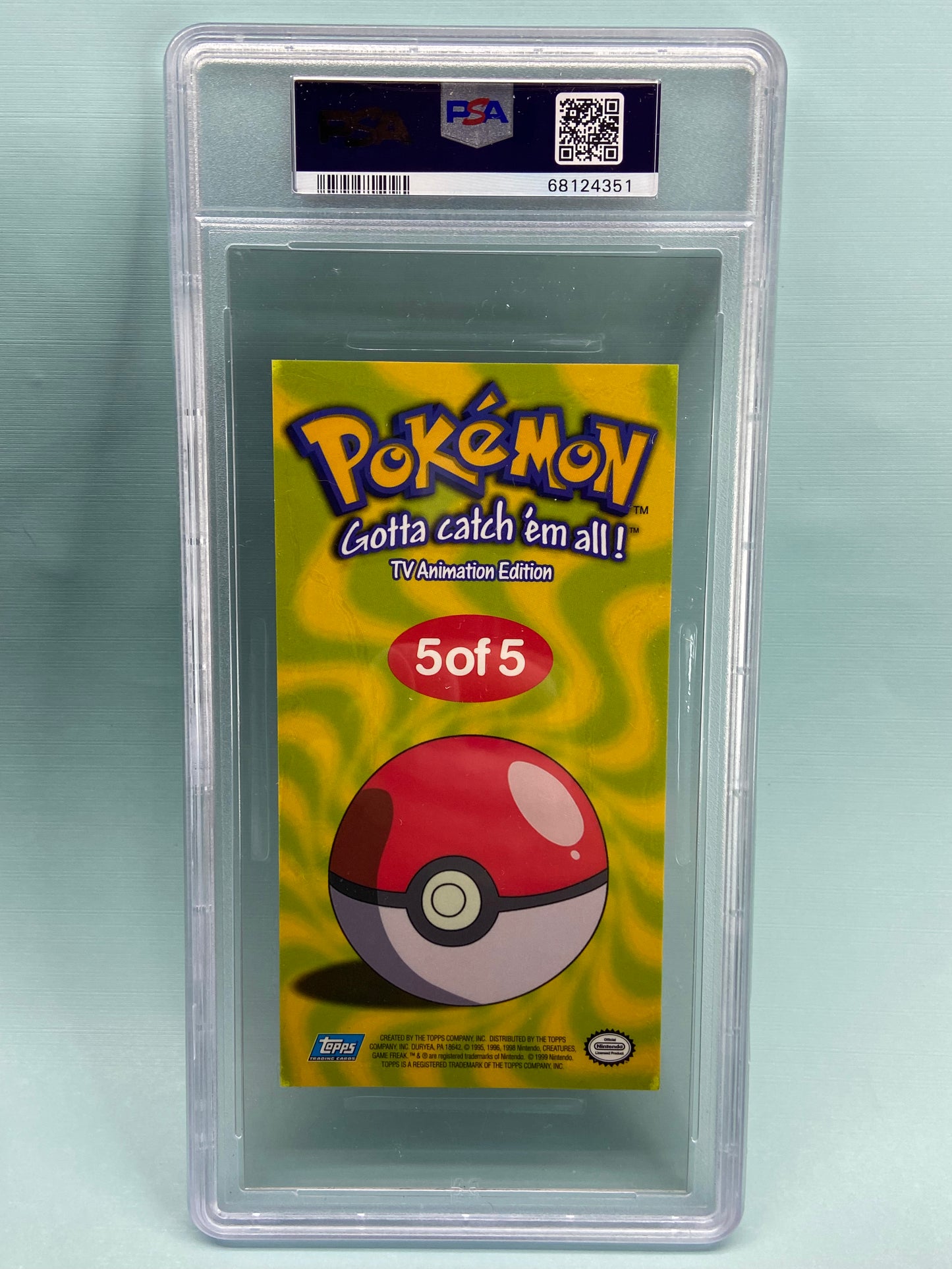 Meowth Jumbo Foil Topps Oversized Tin Topper 5 of 5 PSA 8