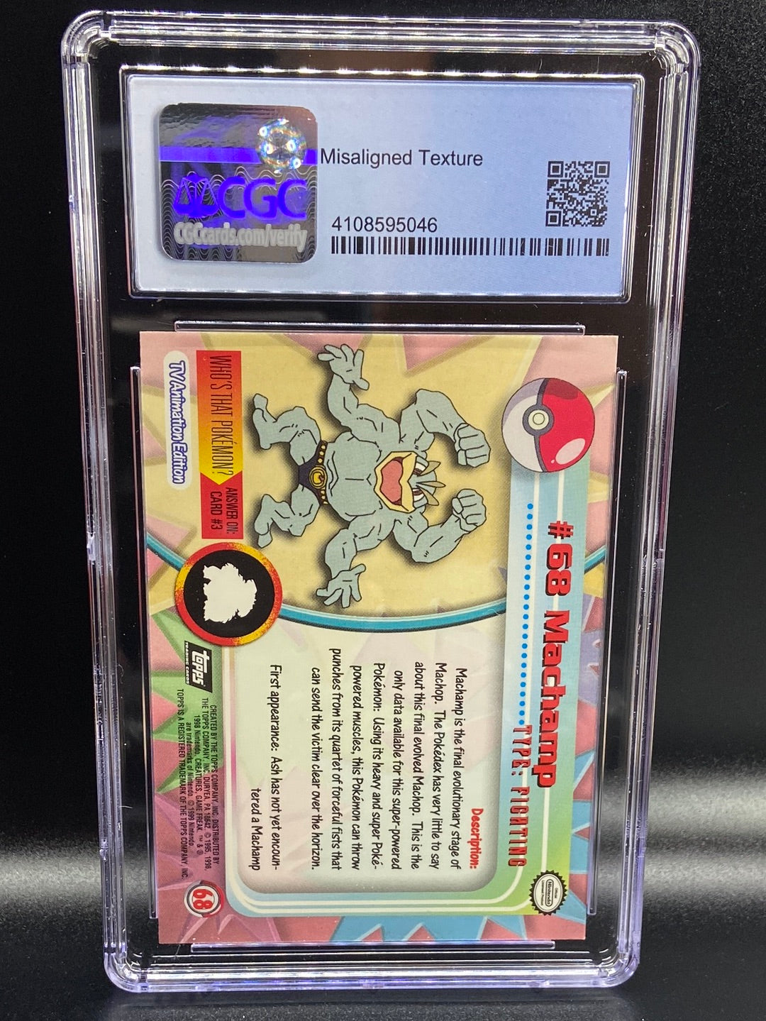 Machamp Topps Series 1 Third Print Silver Foil Holo ERROR #68 CGC 8