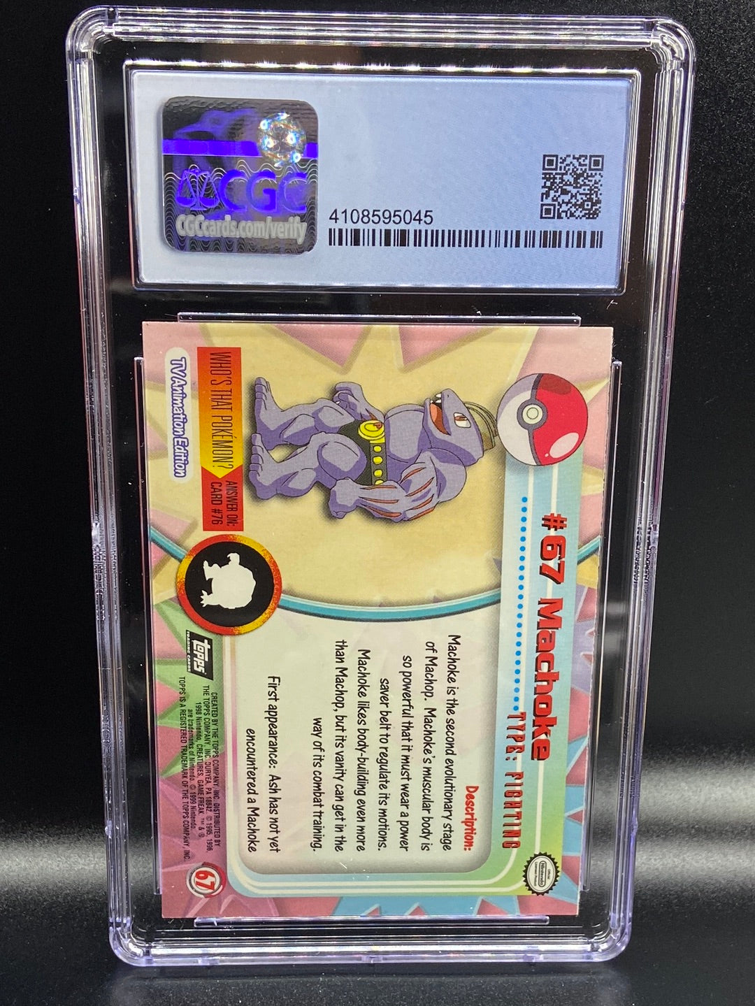 Machoke Topps Series 1 Second Print Silver Foil Holo #67 CGC 9.5