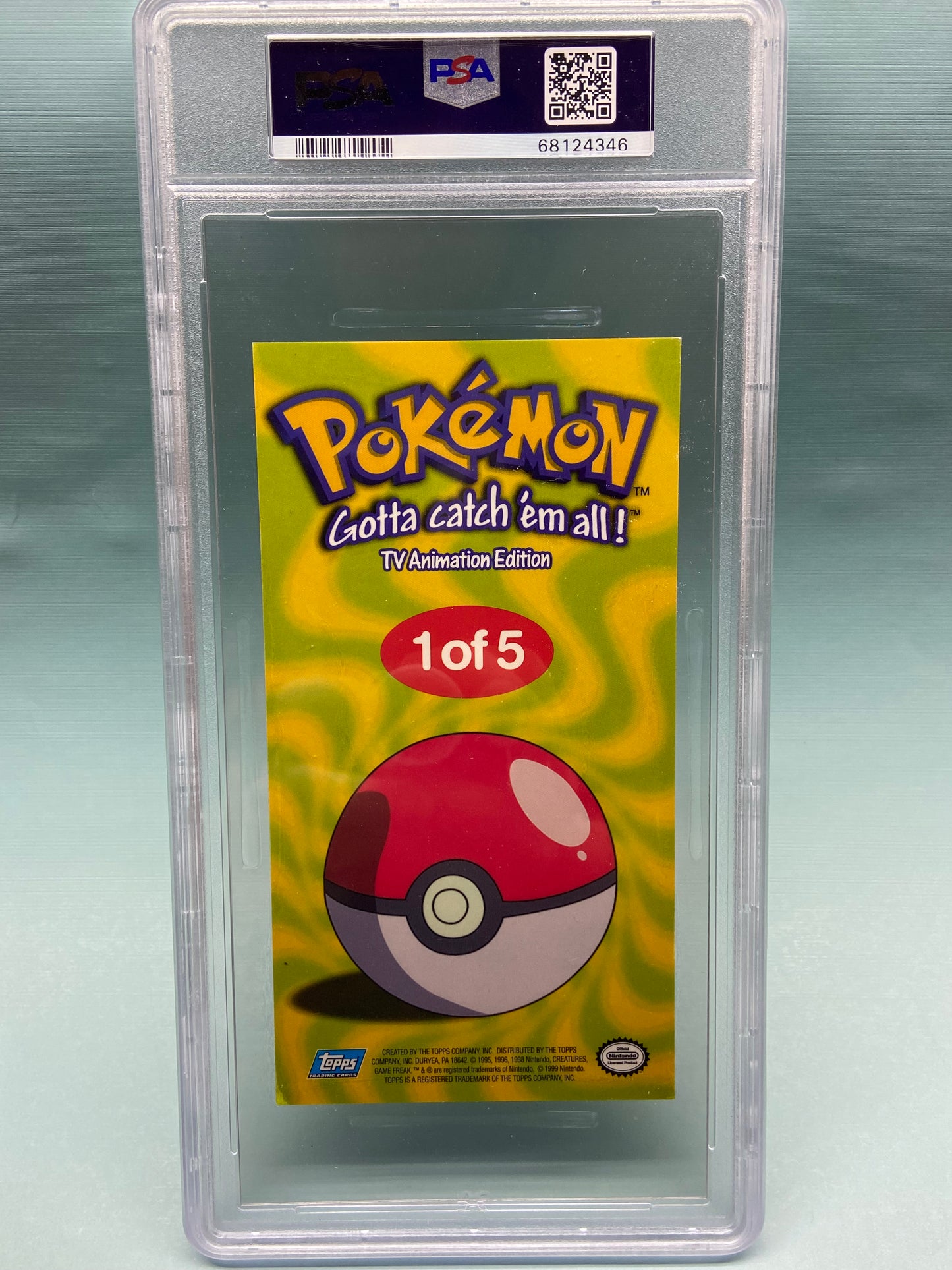 Pikachu Jumbo Foil Topps Oversized Tin Topper 1 of 5 PSA 8
